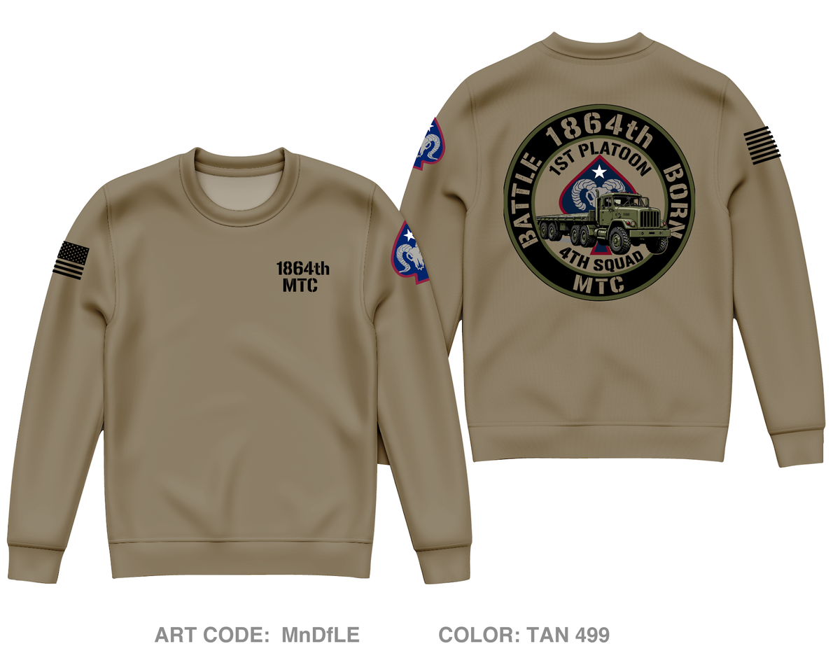 1864th mtc Fundraising Collection Core Men's Crewneck Performance Sweatshirt - MnDfLE
