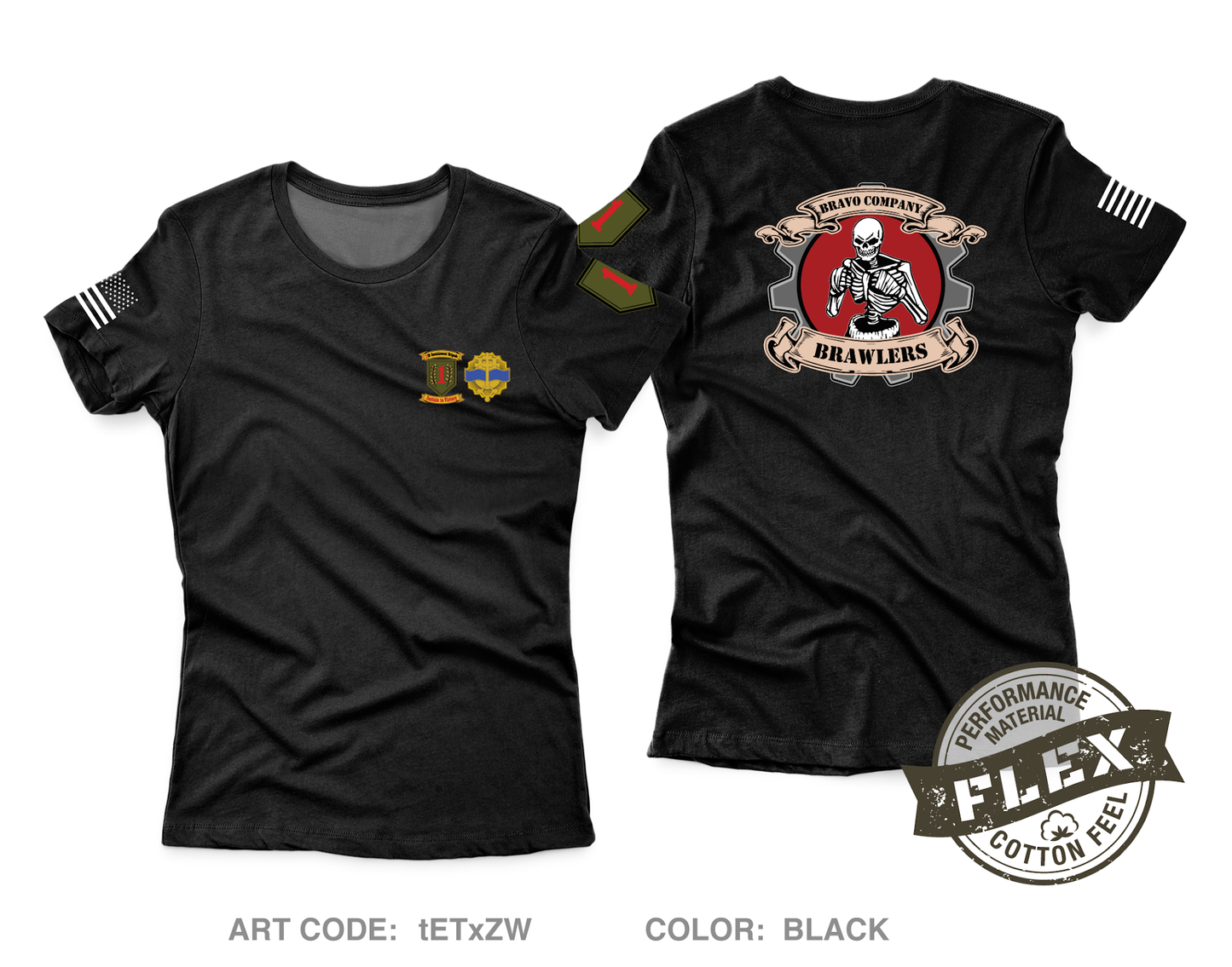 B Co, 541st DSSB, 1 IDSB Core Women's SS Flex Performance Tee - tETxZW