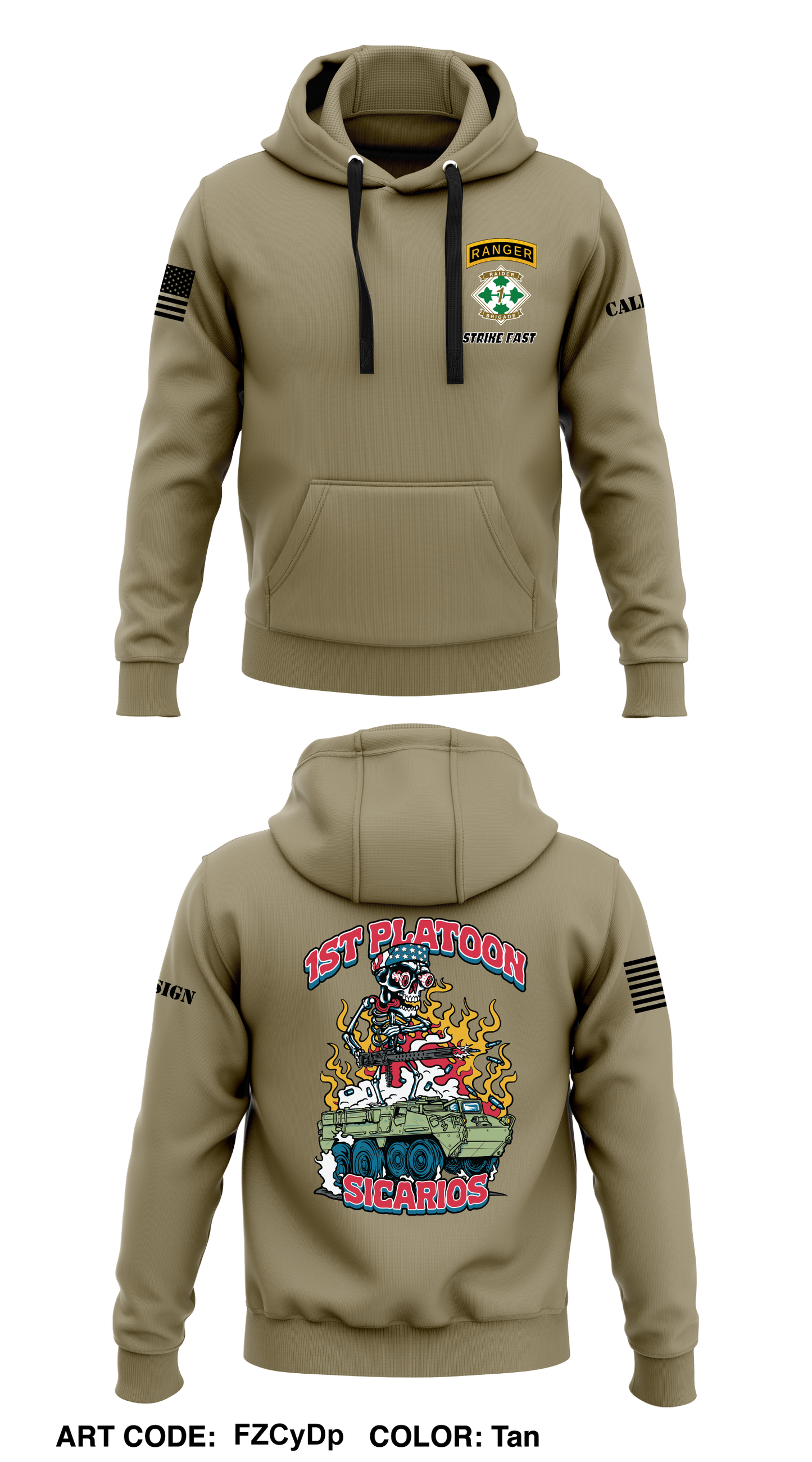 CUSTOM 1st Platoon, Brutal Company, 4-9 IN Core Men's Hooded Performance Sweatshirt - FZCyDp