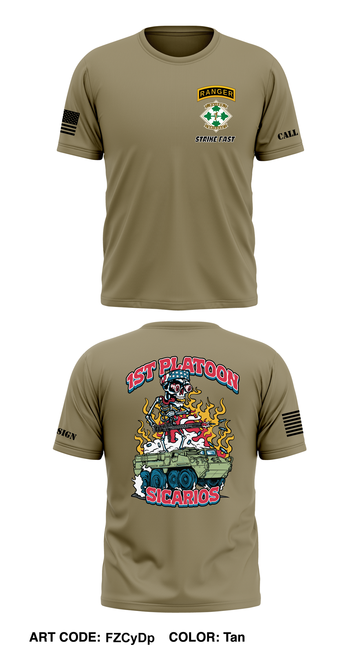 CUSTOM 1st Platoon, Brutal Company, 4-9 IN Core Men's SS Performance Tee - FZCyDp