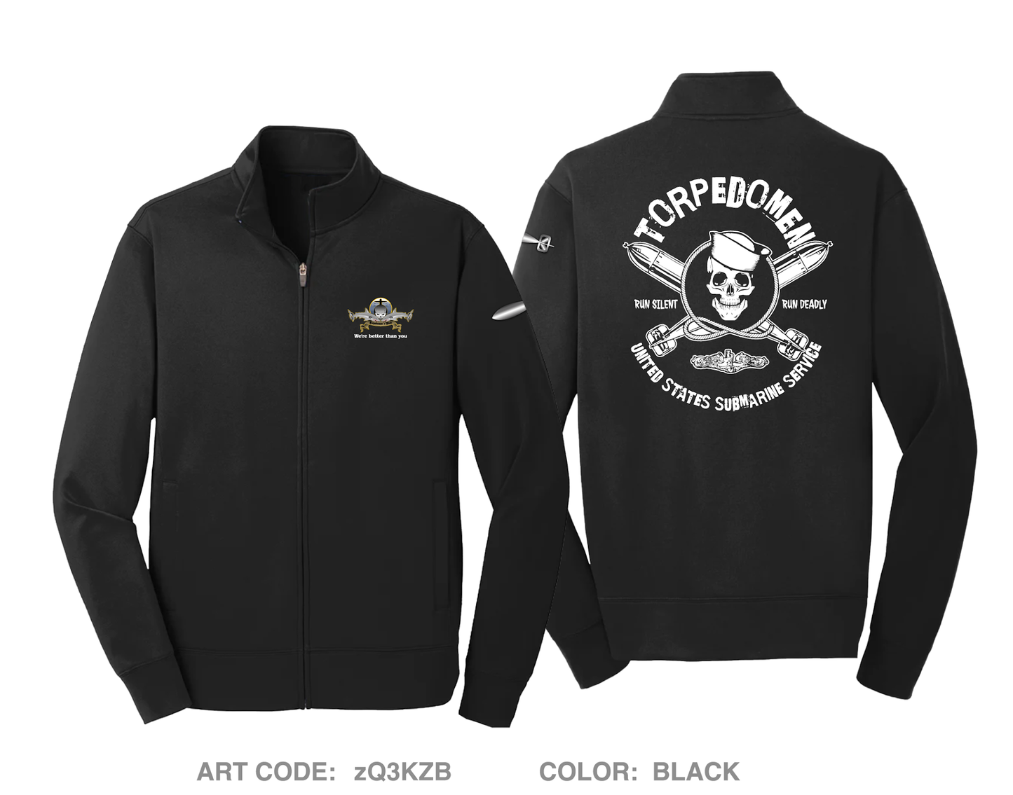 USS Vermont Hi-Tech Performance Full-Zip Fleece Jacket - ZQ3KZB