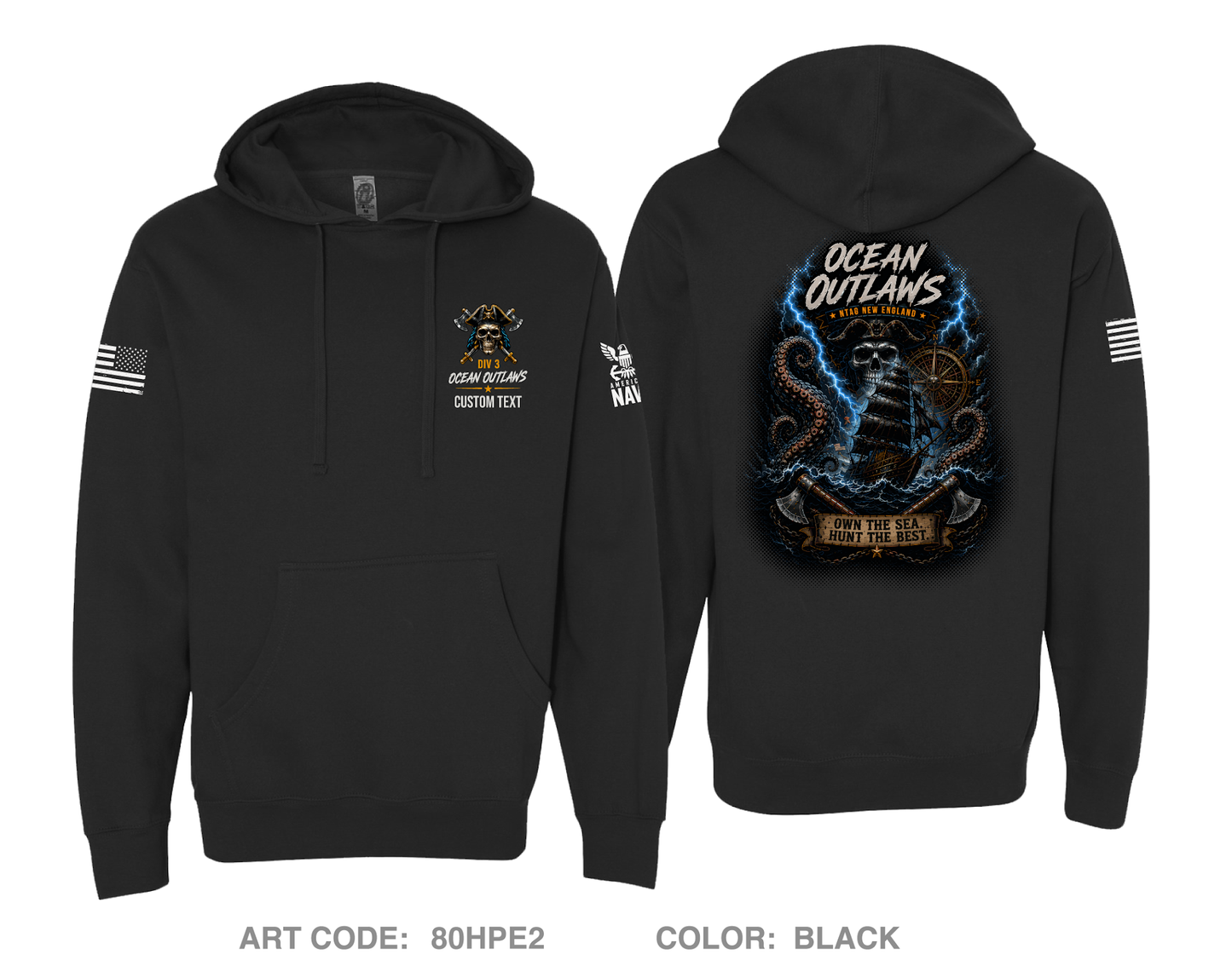 CUSTOM Ocean Outlaws Comfort Unisex Hooded Sweatshirt - 80HPE2