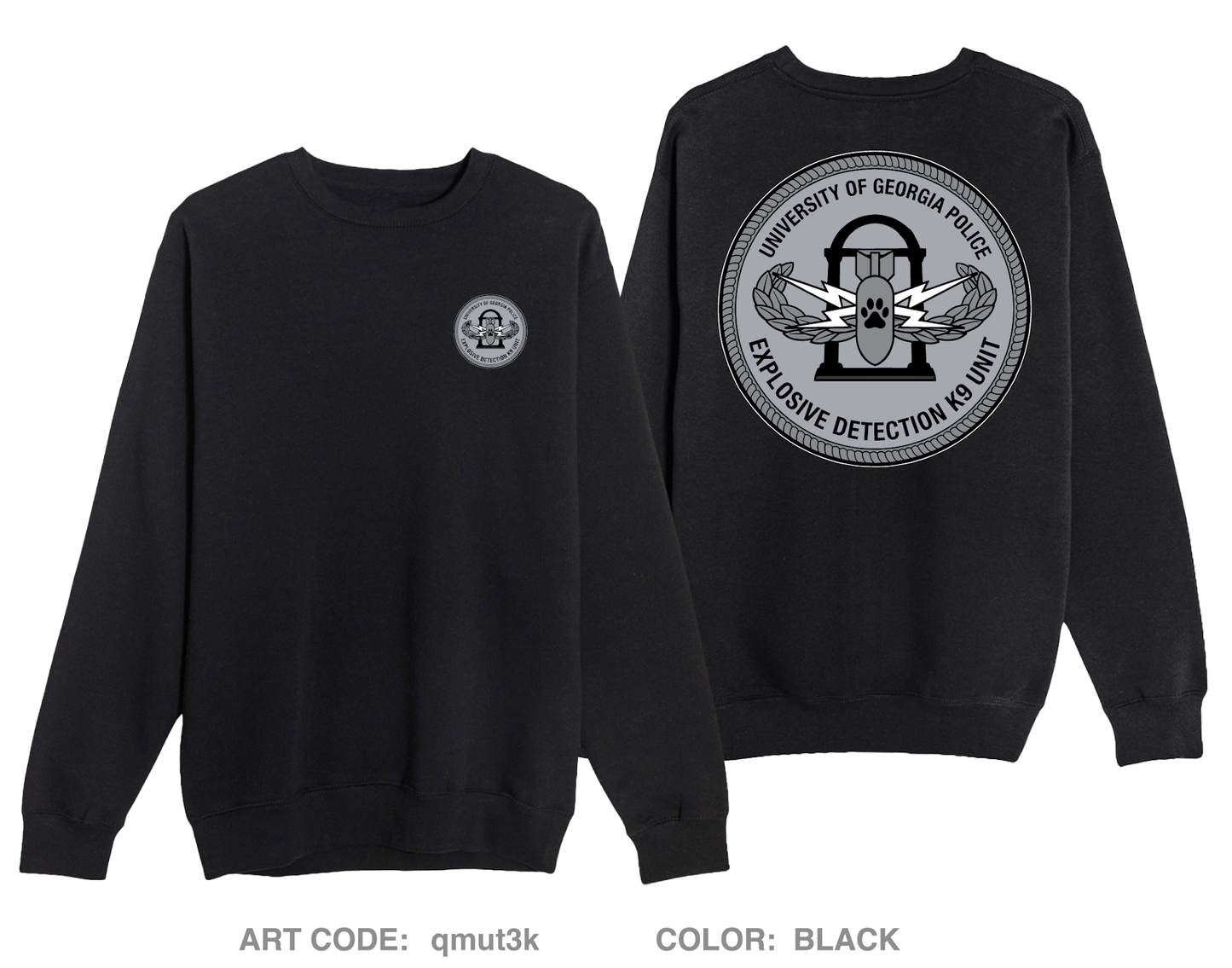 University of Georgia EOD K9 Unit Comfort Unisex Crewneck Sweatshirt - qmut3k