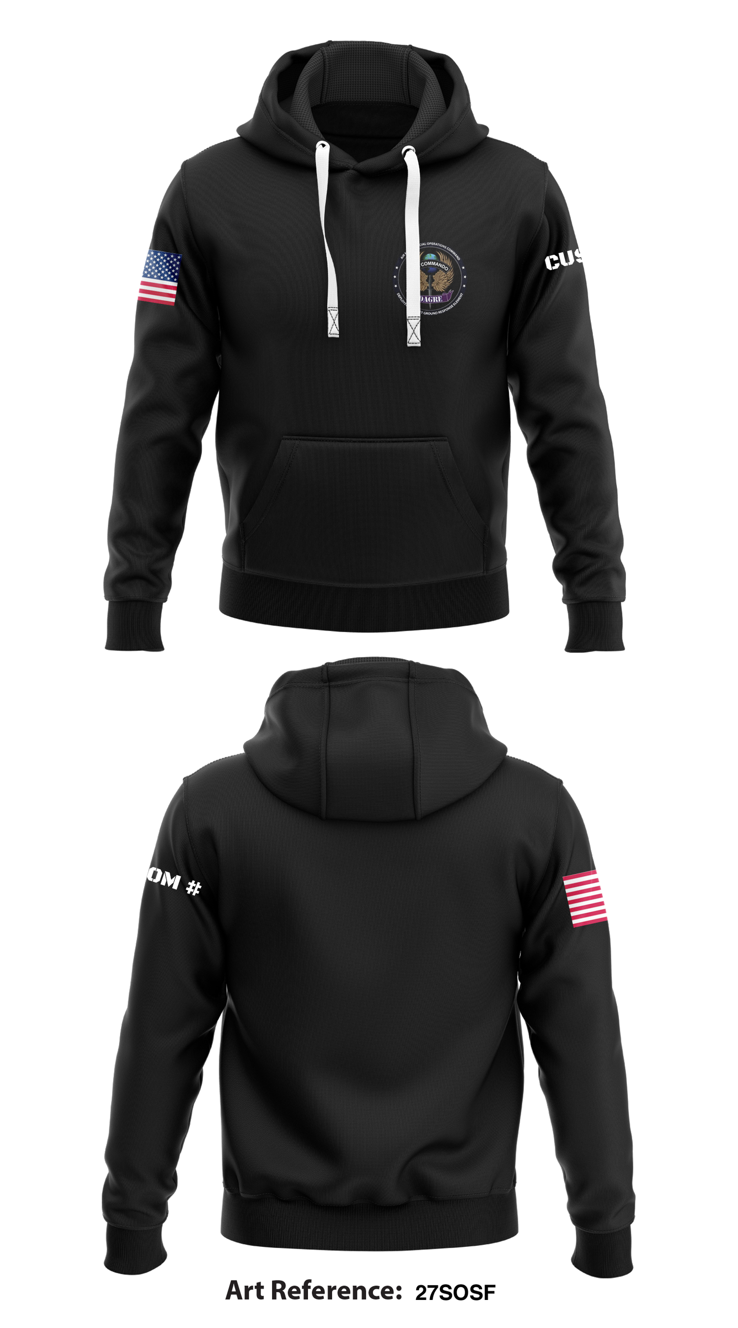 CUSTOM - 27th Special Operations Security Forces Squadron, DAGRE section Store 1 Core Men's Hooded Performance Sweatshirt - 27SOSF