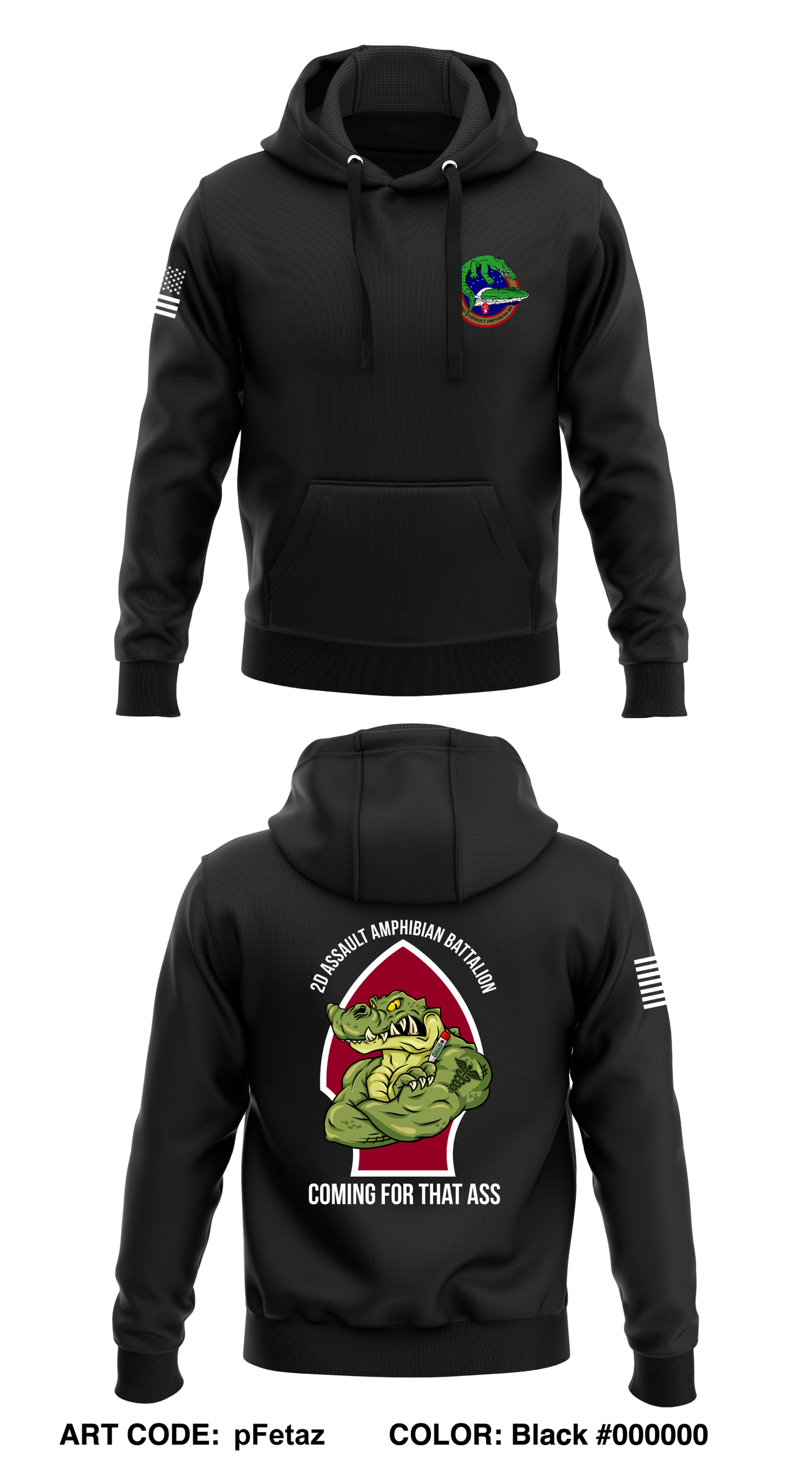 2d Assault Amphibian Battalion Core Men's Hooded Performance Sweatshirt - pFetaz