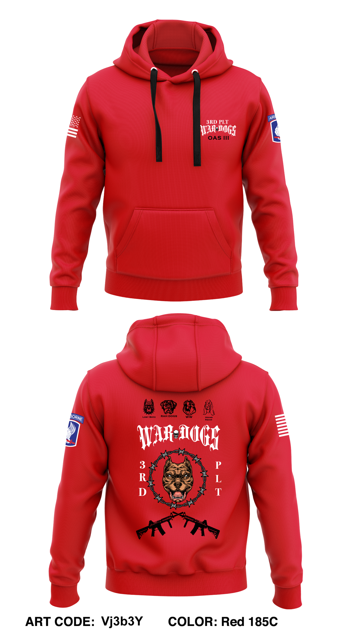 3PLT, A Co 54th BEB 173rd IBCT Core Men's Hooded Performance Sweatshirt - Vj3b3Y