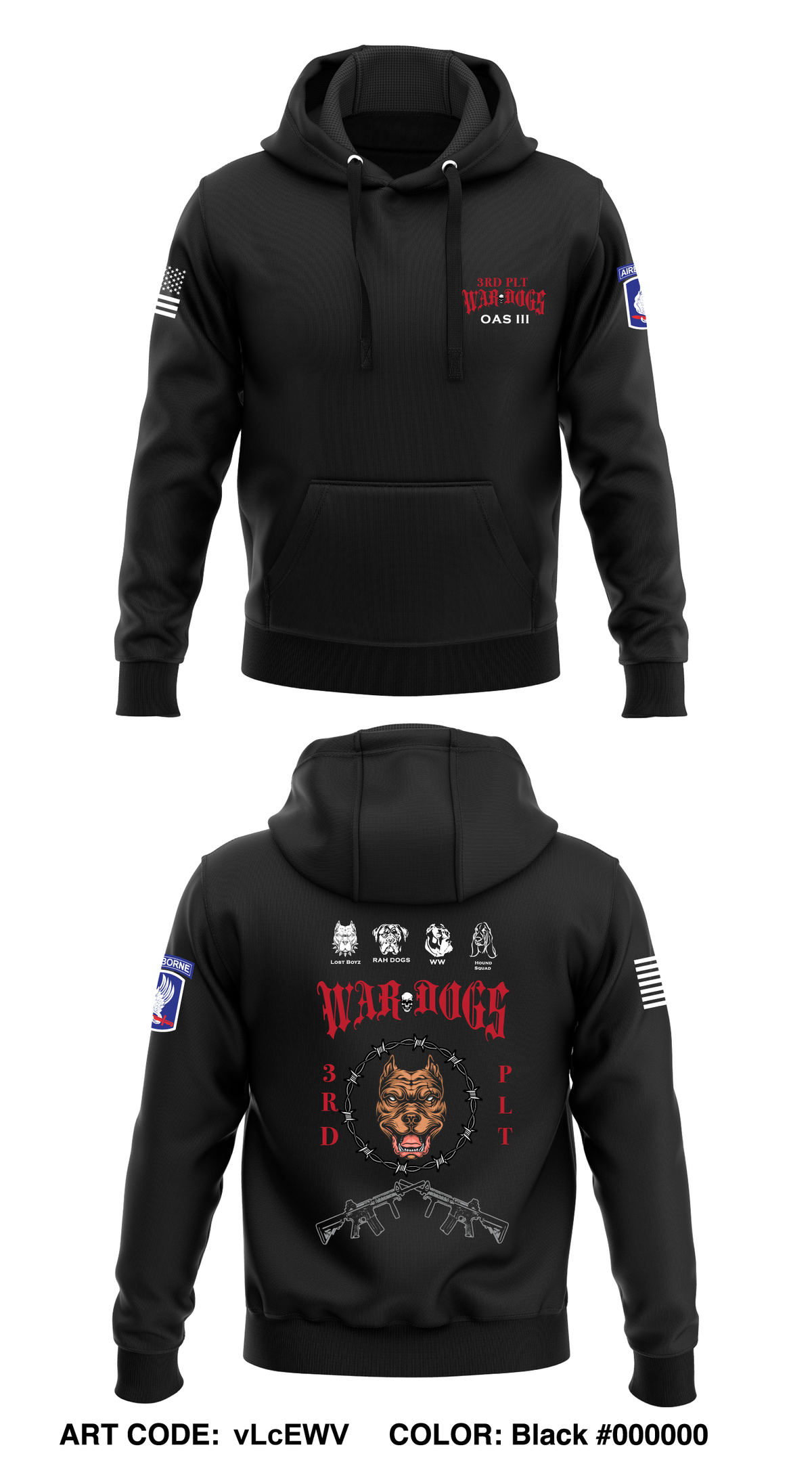 3PLT, A Co 54th BEB 173rd IBCT Core Men's Hooded Performance Sweatshirt - vLcEWV