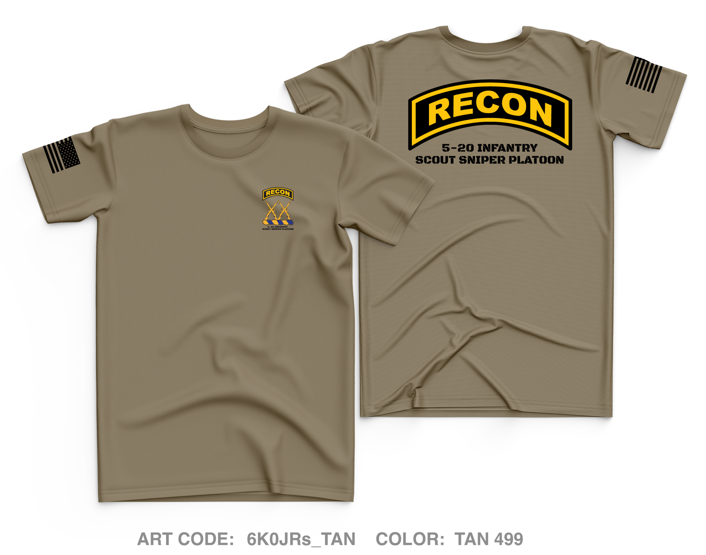 5-20 INFANTRY SCOUT/SNIPER PLATOON Store 1 Core Men's SS Performance Tee - 6K0JRs_TAN