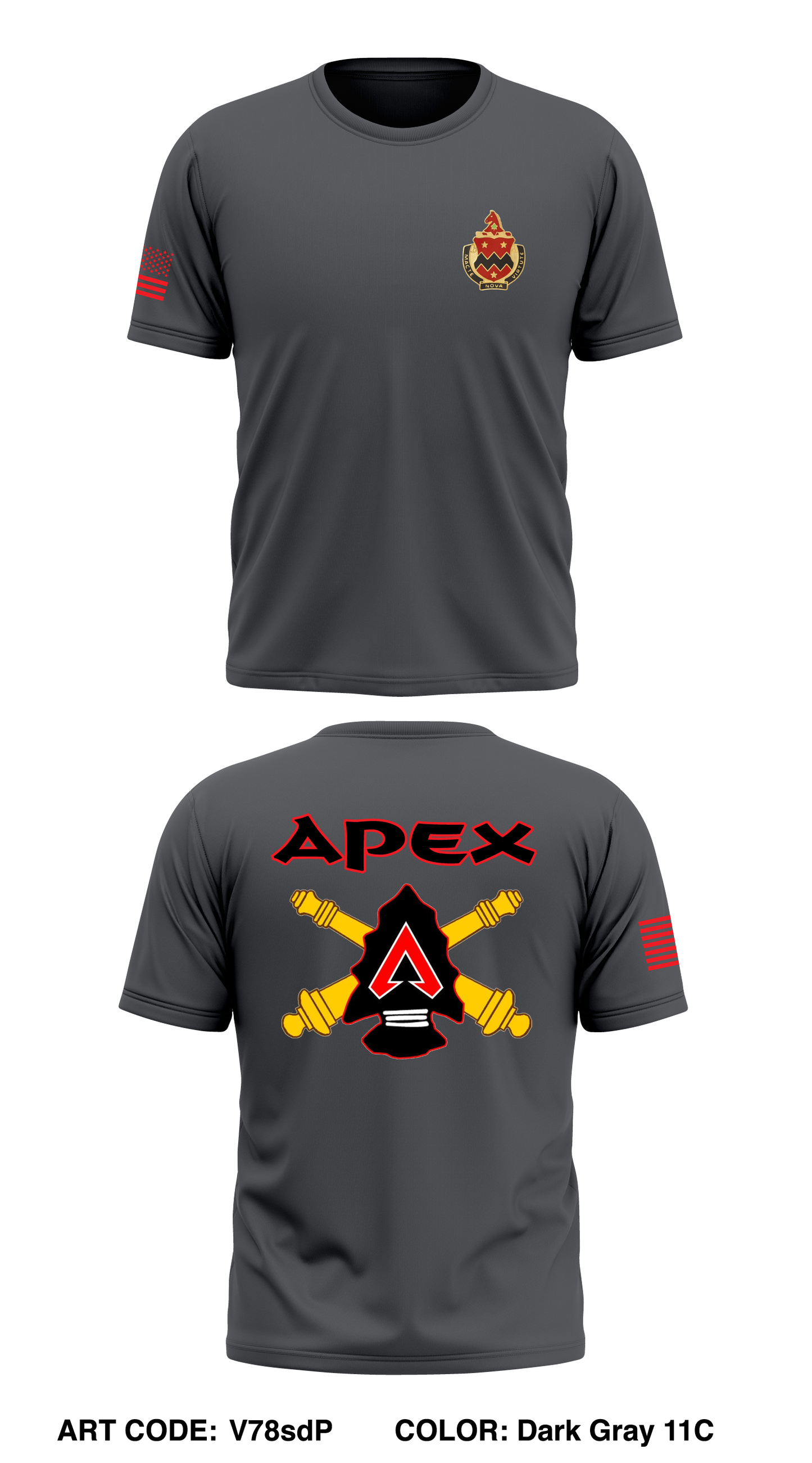 Apex Battery, 3-16 FA, 2ABCT, 1CD Store 1 Core Men's SS Performance Tee - V78sdP