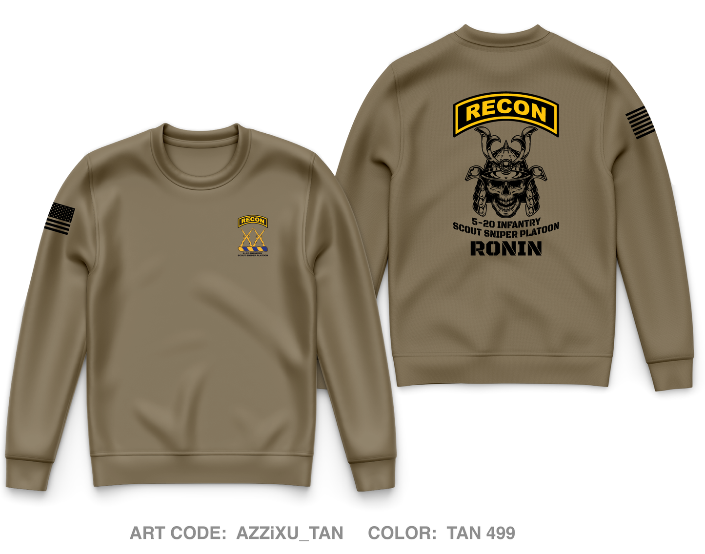 5-20 INFANTRY SCOUT/SNIPER PLATOON Store 1 Core Men's Crewneck Performance Sweatshirt - AZZiXU_TAN