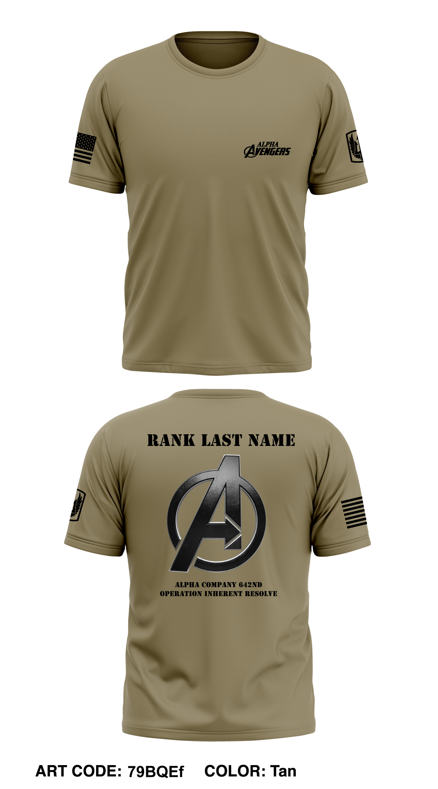 CUSTOM A Co 642D ASB Core Men's SS Performance Tee - 79BQEf