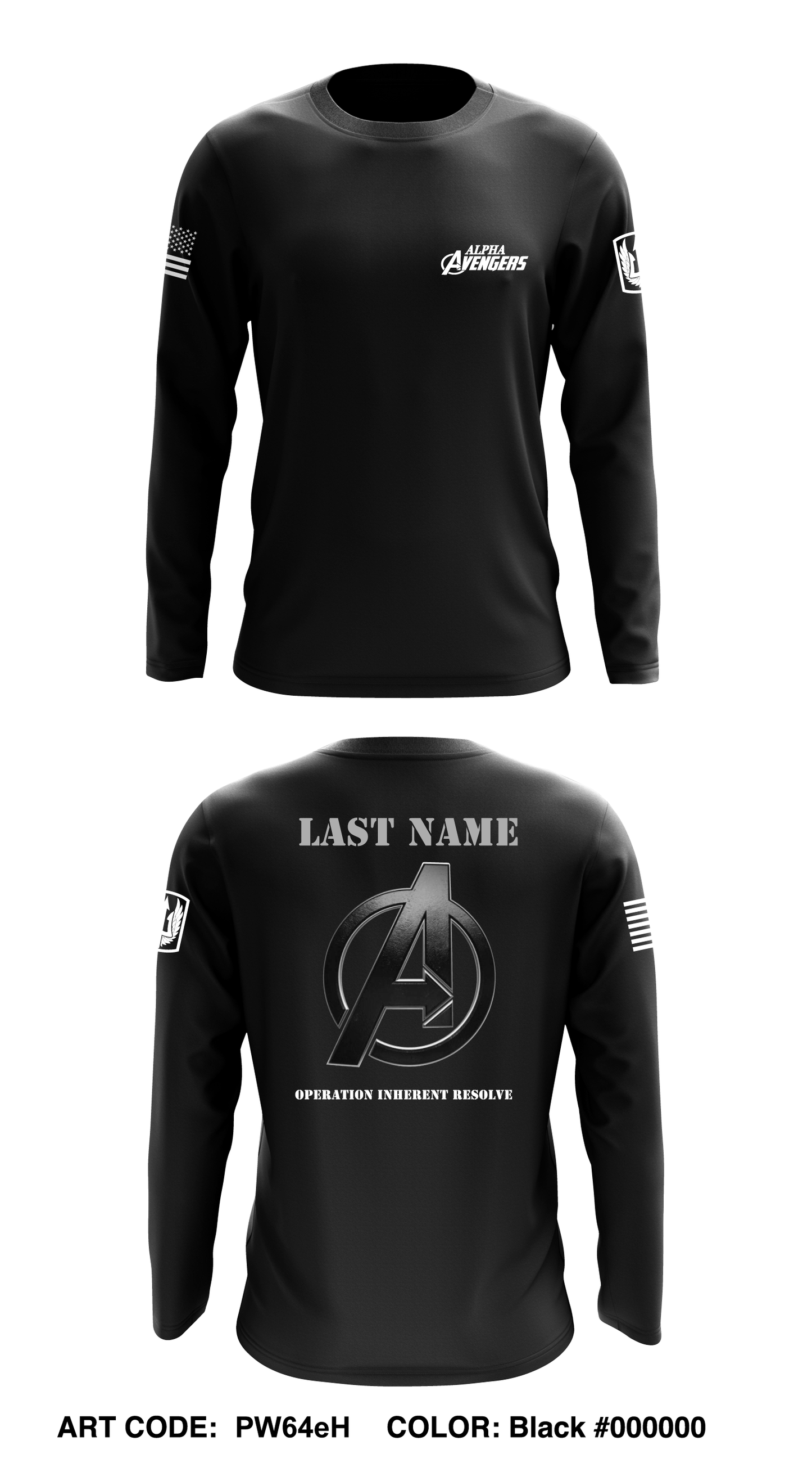 CUSTOM A Co 642D ASB Core Men's LS Performance Tee - PW64eH