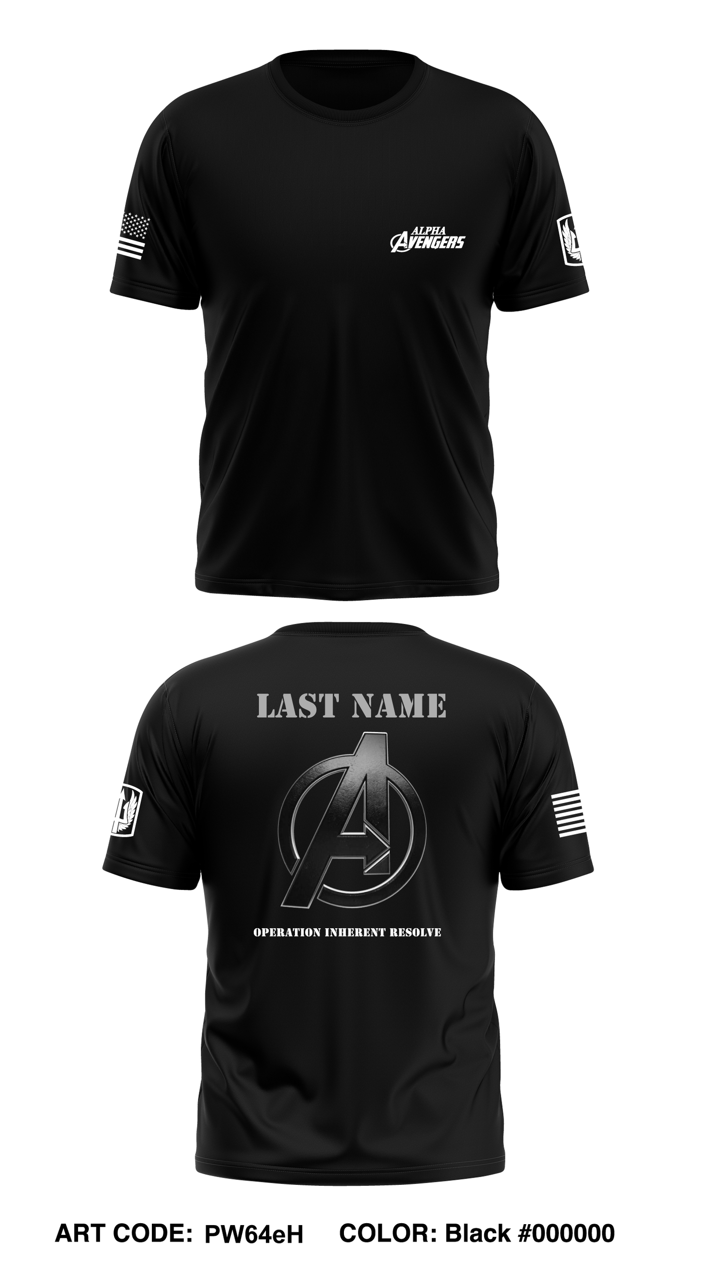 CUSTOM A Co 642D ASB Core Men's SS Performance Tee - PW64eH