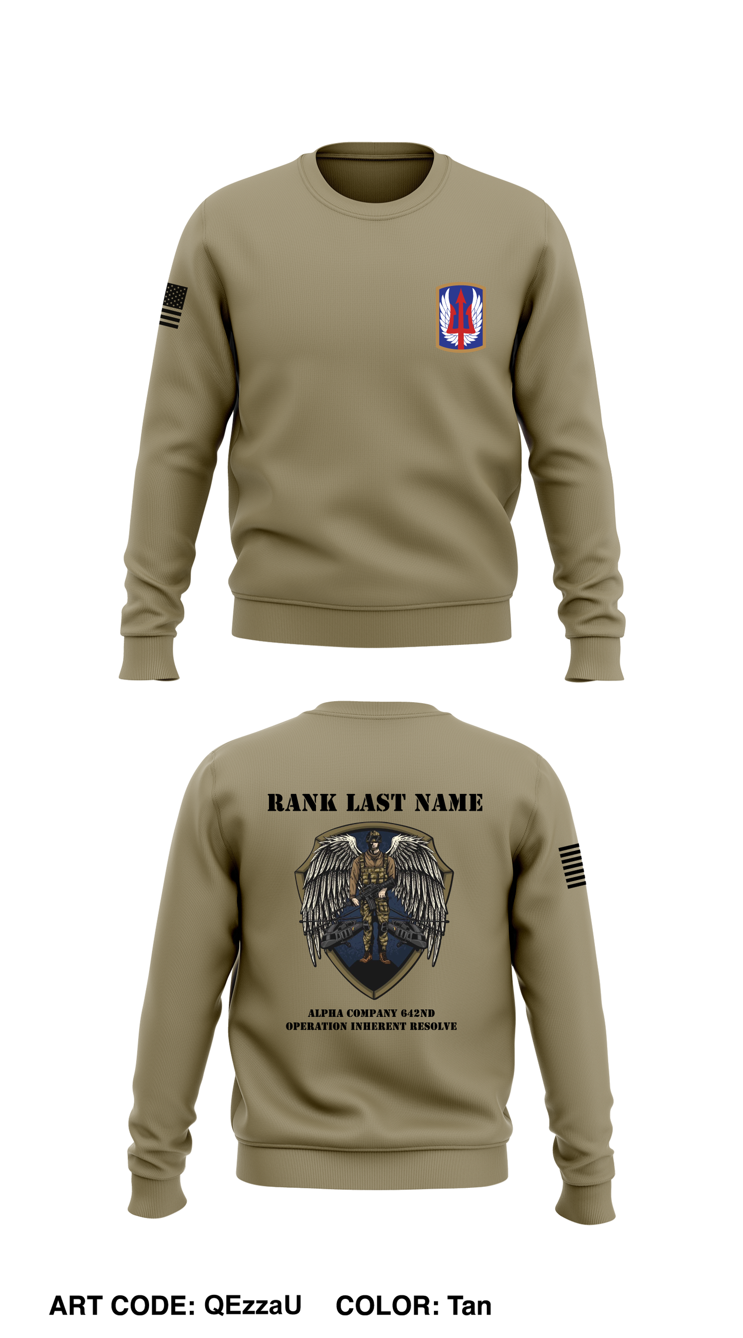 CUSTOM A Co 642D ASB Core Men's Crewneck Performance Sweatshirt - QEzzaU