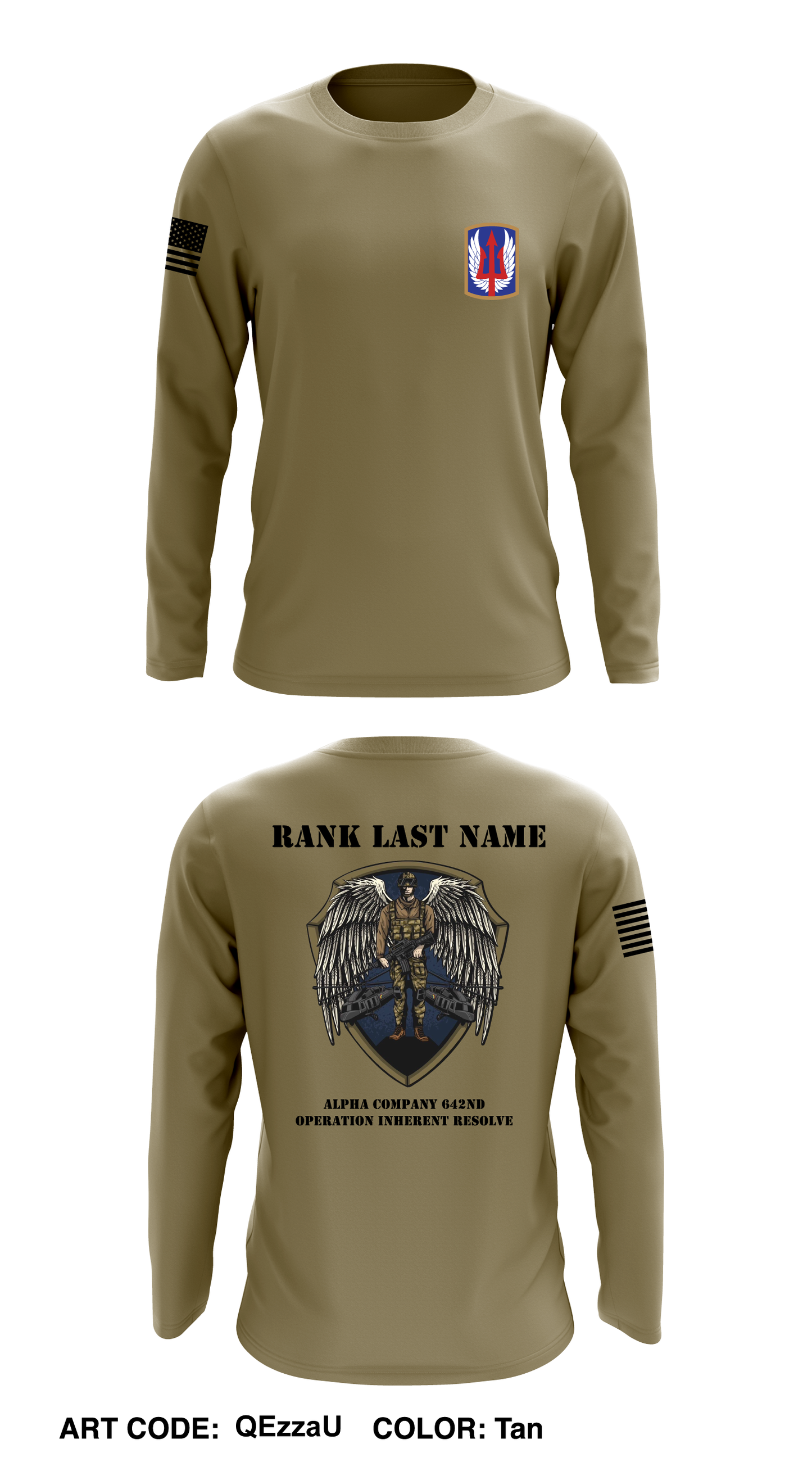 CUSTOM A Co 642D ASB Core Men's LS Performance Tee - QEzzaU