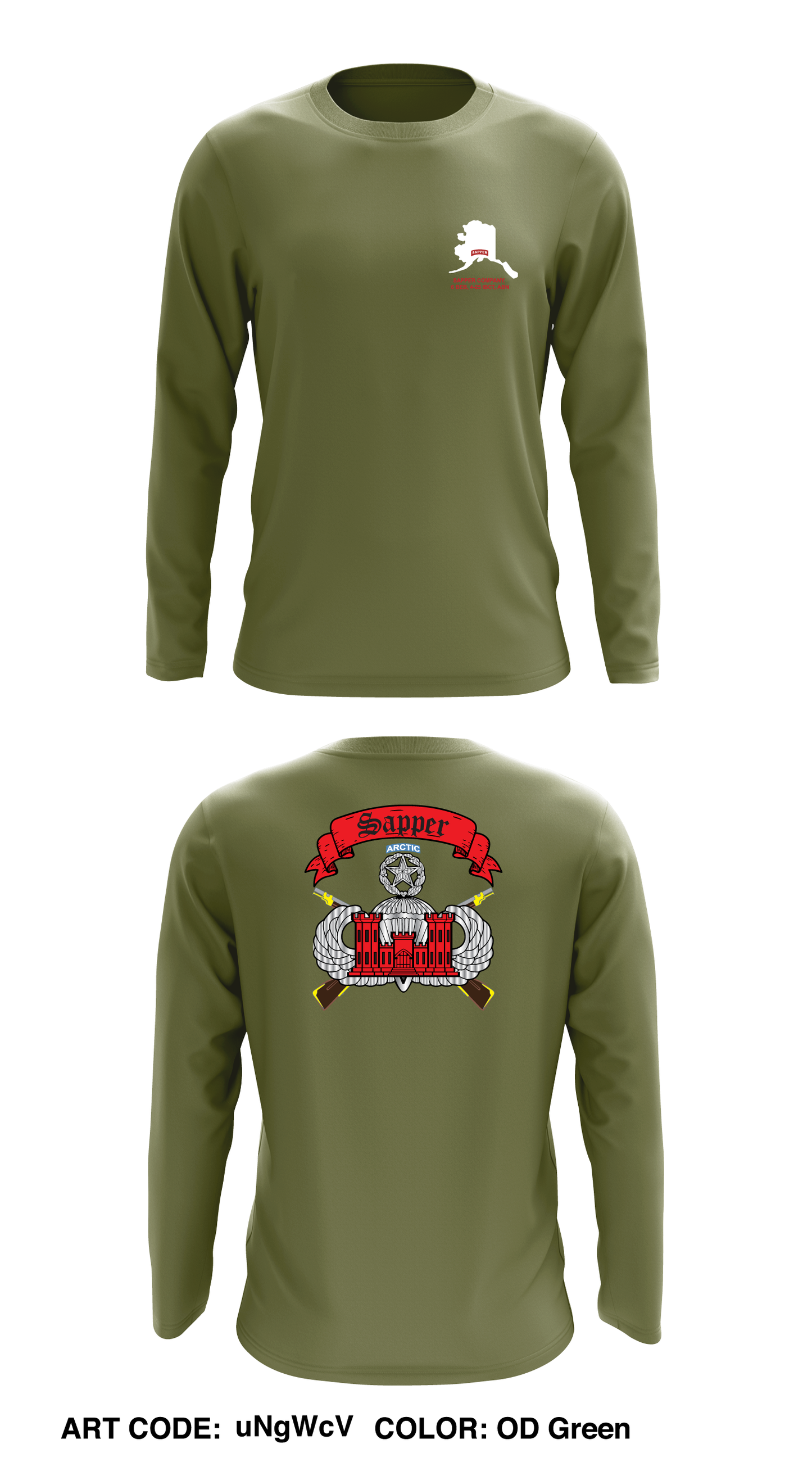 Sapper Company, 6th BEB, 4-25 IBCT (ABN) Core Men's LS Performance Tee - uNgWcV