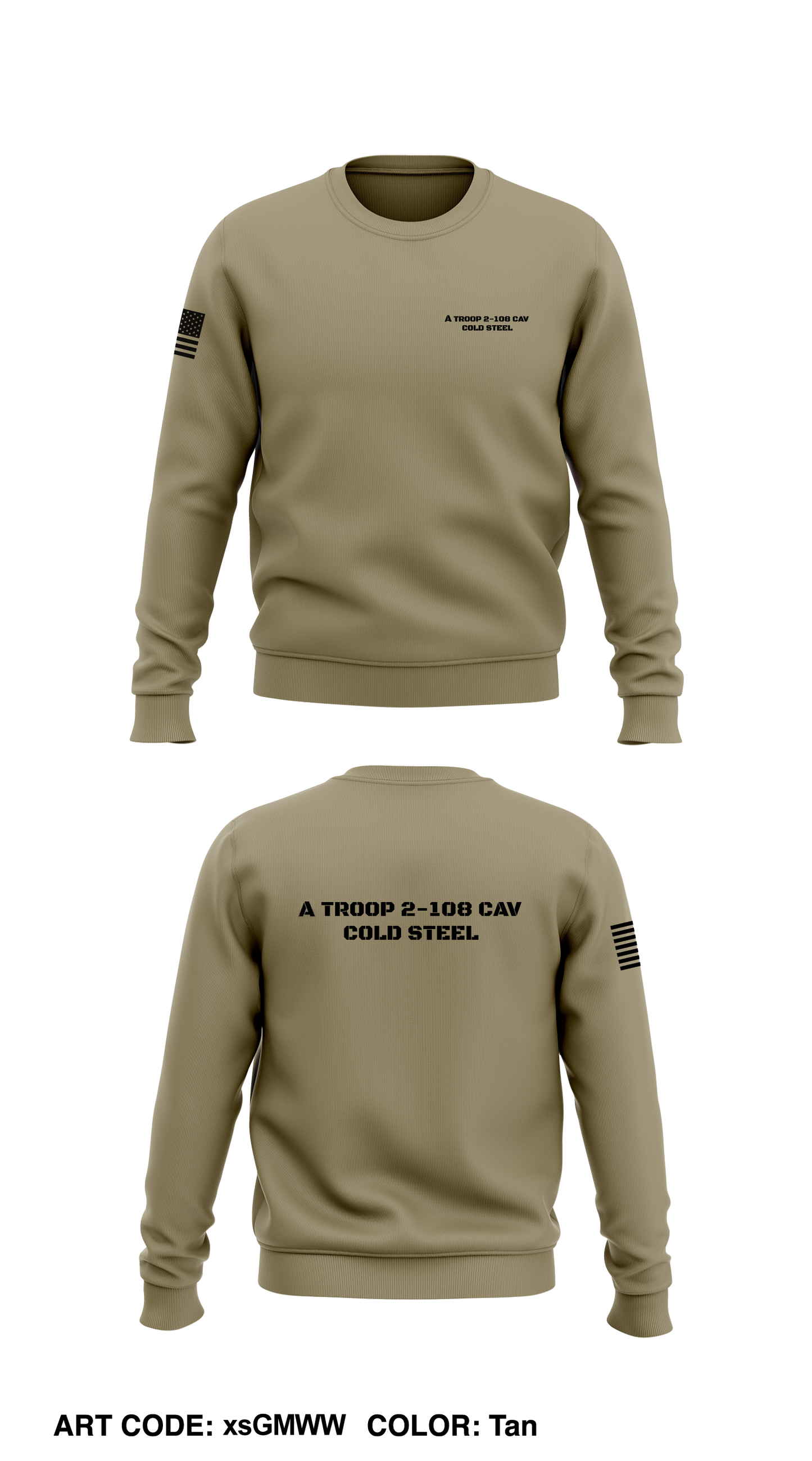 A Troop 2-108 CAV Core Men's Crewneck Performance Sweatshirt
