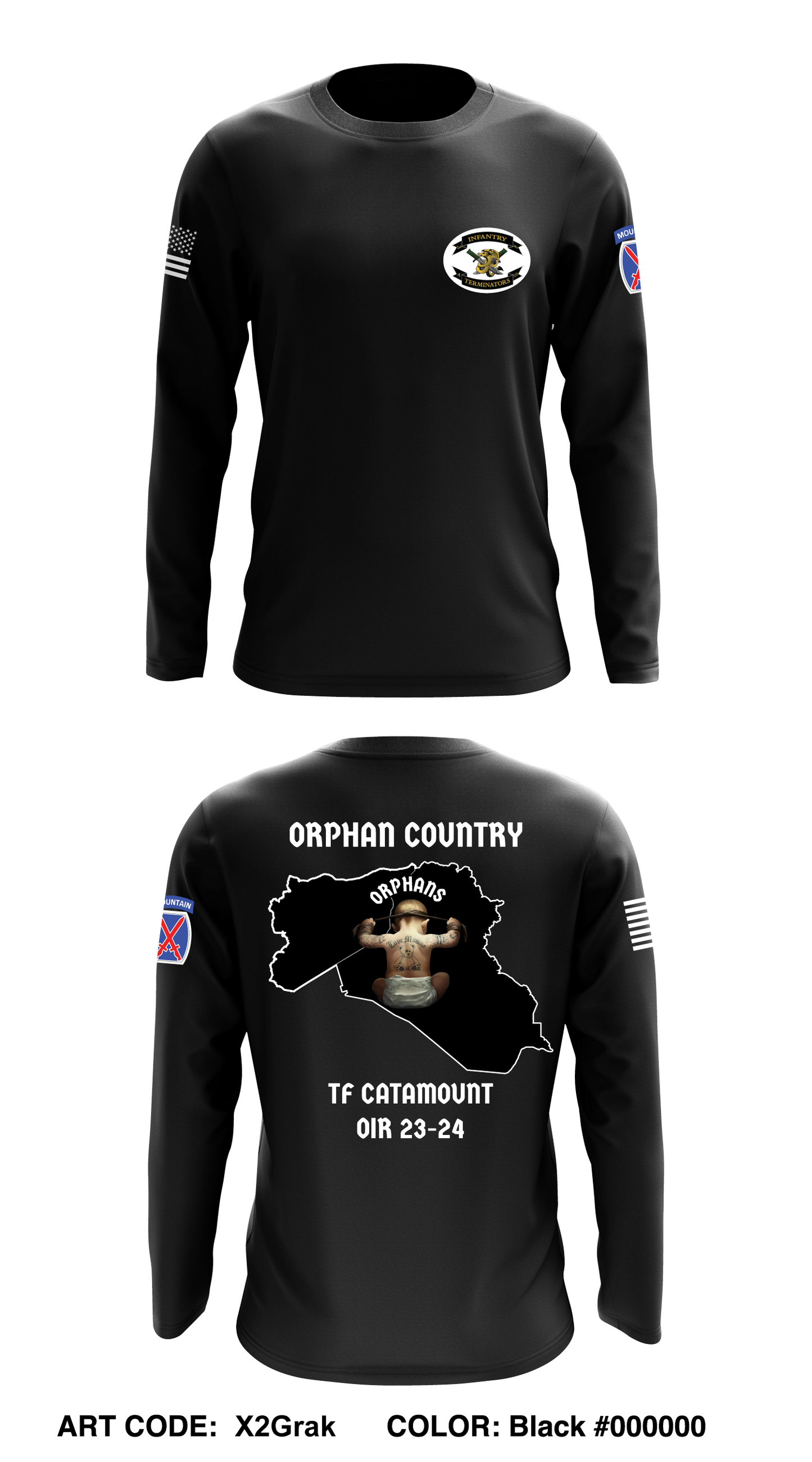 A Co 2-14 3rd Platoon Core Men's LS Performance Tee - X2Grak