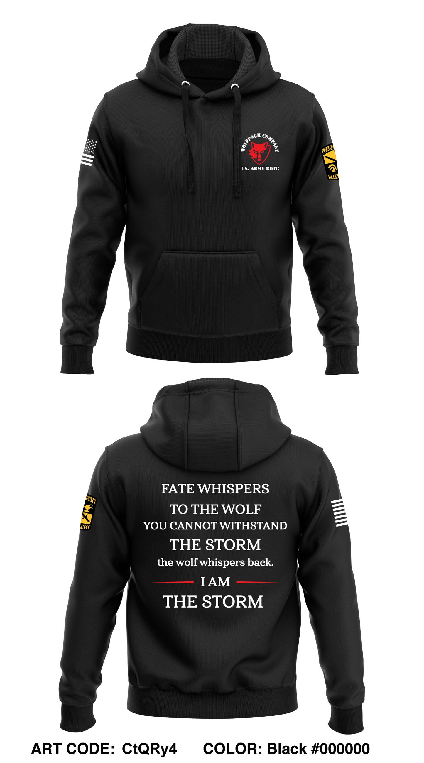 Arecibo Wolfpack ROTC, University of Puerto Rico Core Men's Hooded Performance Sweatshirt - CtQRy4