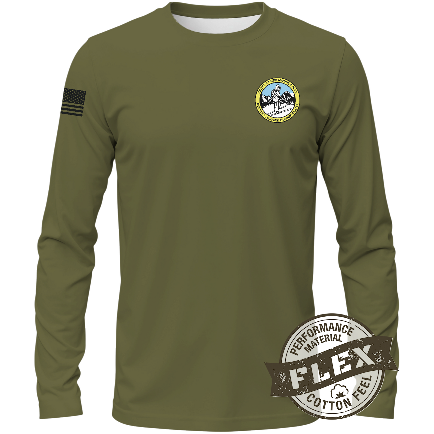 Marine Corps Mountain Warfare Training Center Men's LS Flex Performance Tee - s5qm5n_TRI