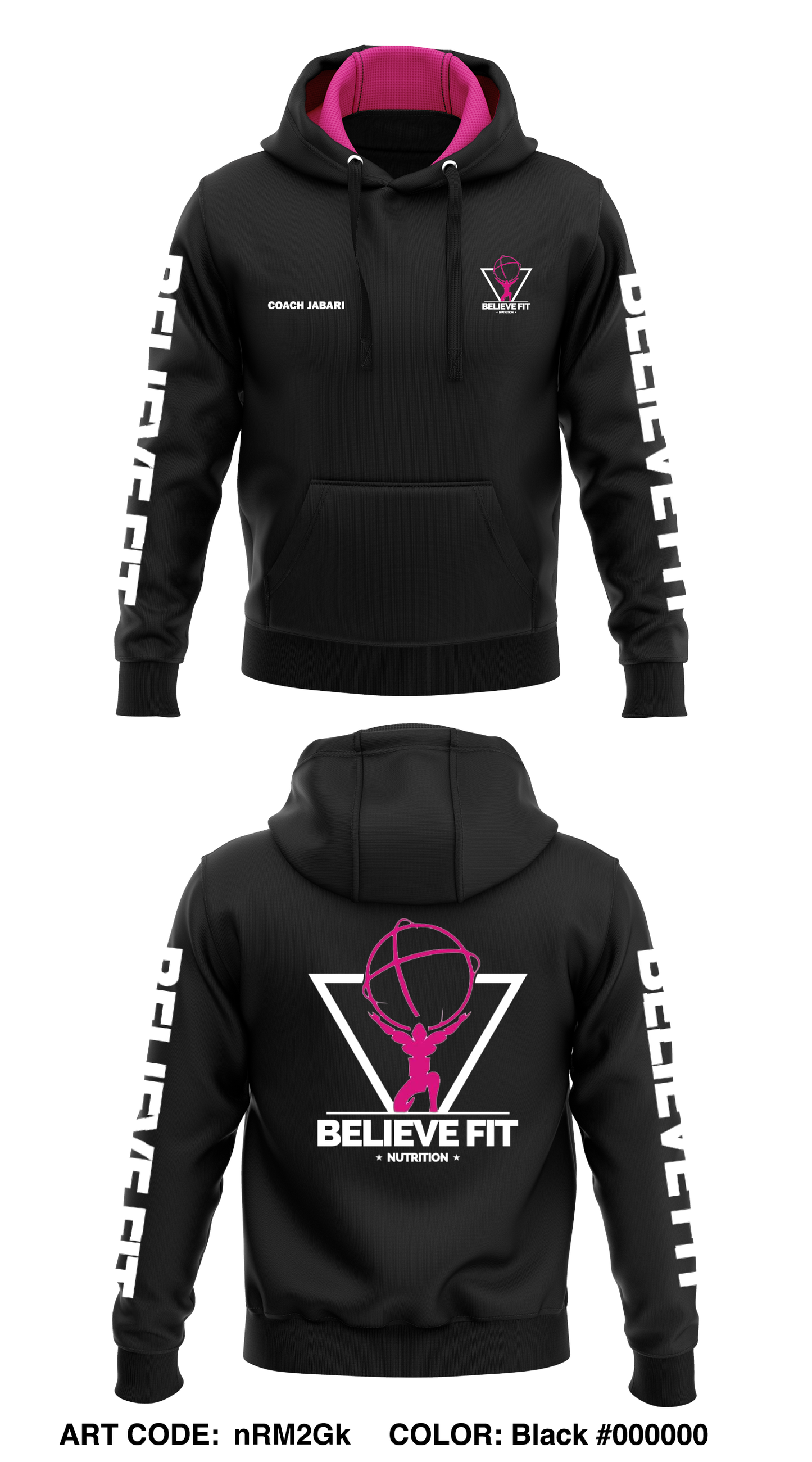 Believe Fit Nutrition Core Men's Hooded Performance Sweatshirt - nRM2Gk