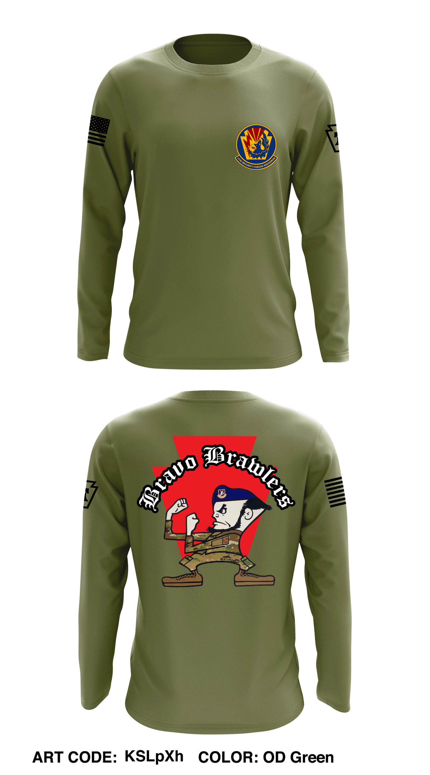 Bravo Flight, 111th Security Forces Squadron Core Men's LS Performance Tee - KSLpXh