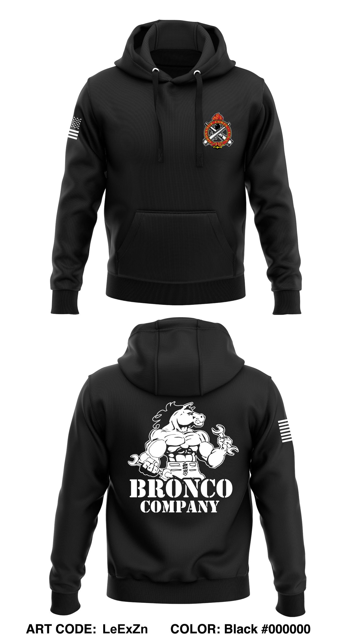 Bronco Company, 237 BSB Core Men's Hooded Performance Sweatshirt - LeExZn