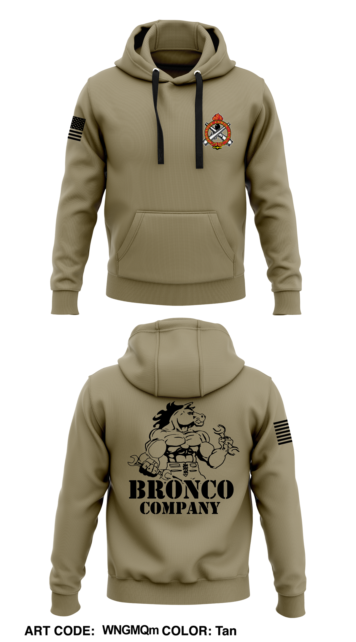 Bronco Company, 237 BSB Core Men's Hooded Performance Sweatshirt - WNGMQm