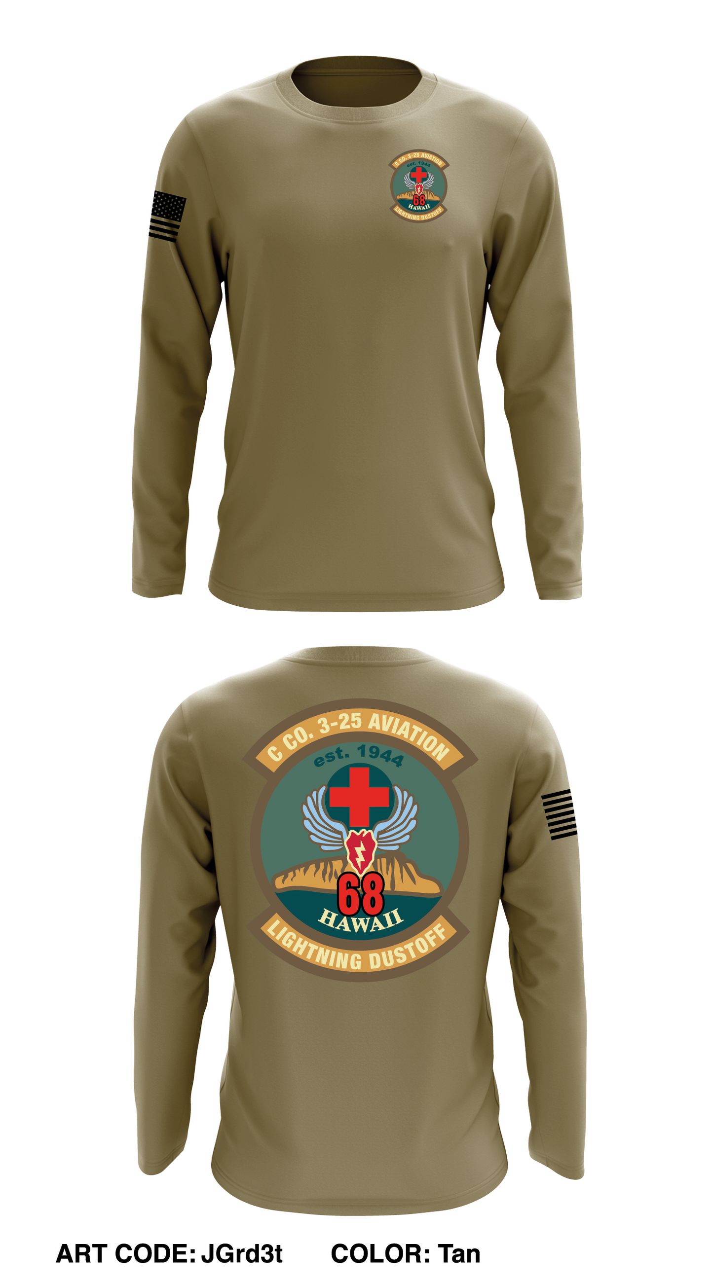 C Co, 3-25 AVN REGT, 25th CAB Store 1 Core Men's LS Performance Tee - JGrd3t