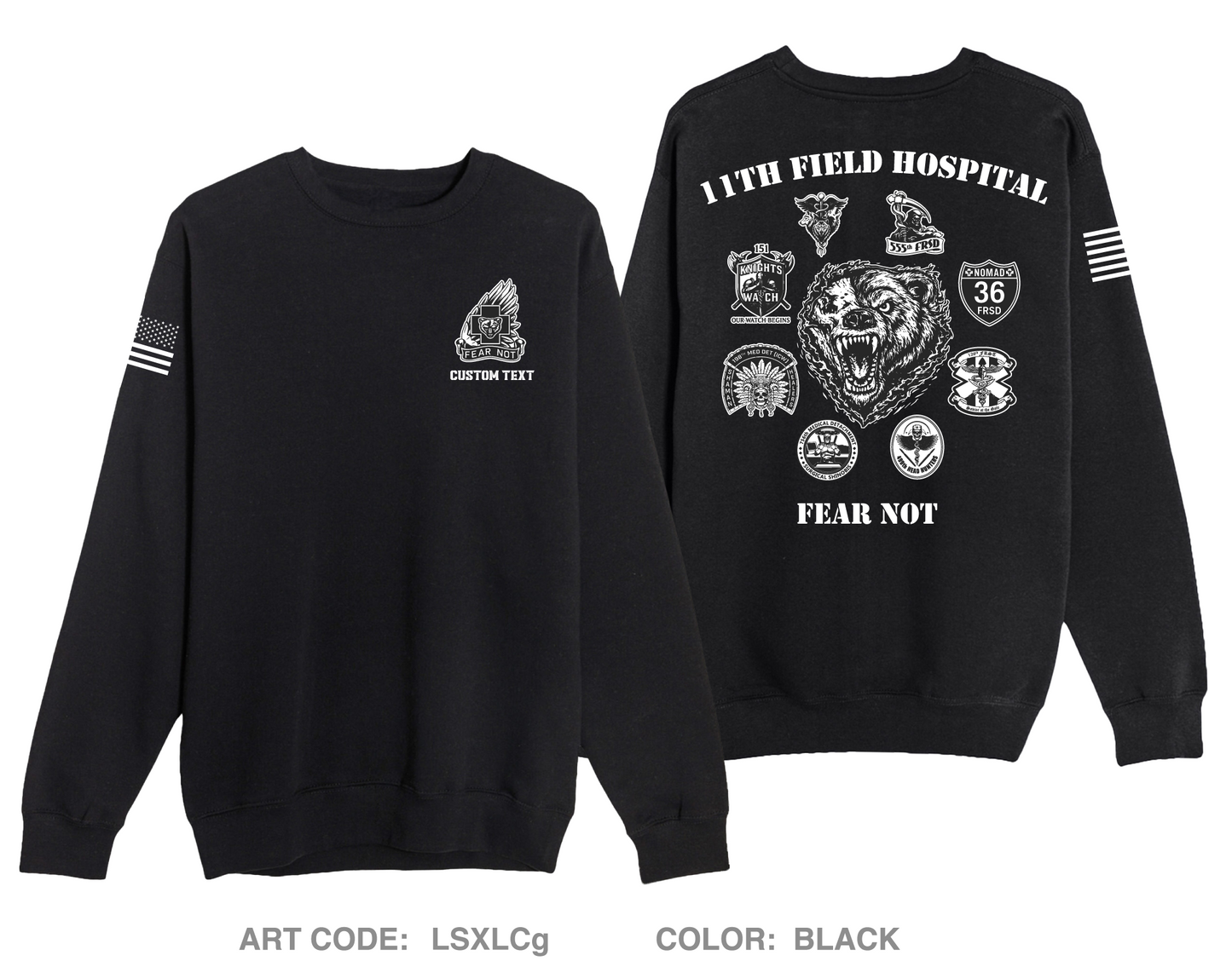 CUSTOM 11th Field Hospital Comfort Unisex Crewneck Sweatshirt - LSXLCg