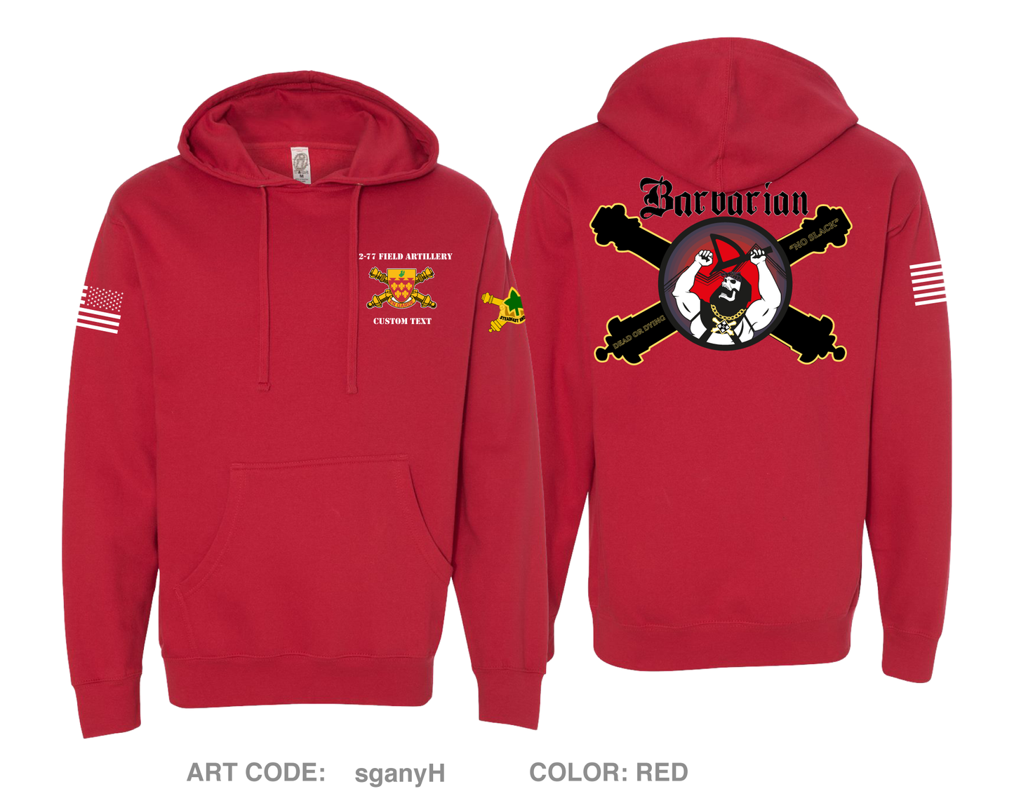 CUSTOM Barbarian/ 2-77 FA Comfort Unisex Hooded Sweatshirt - sganyH