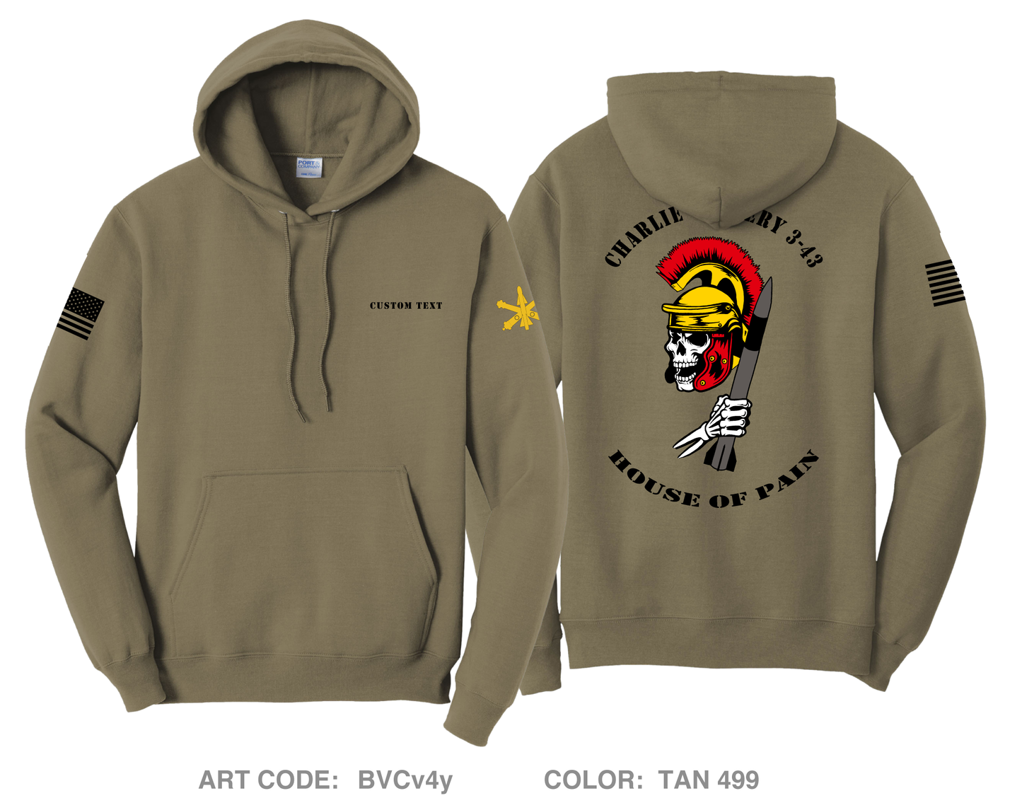 CUSTOM CHARLIE BATTERY 3-43 ADA Fundraising Collection Comfort Unisex Hooded Sweatshirt - BVCv4y