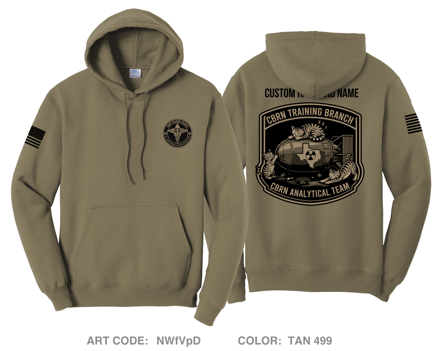 CUSTOM CBRN Training Branch Comfort Unisex Hooded Sweatshirt - NWfVpD