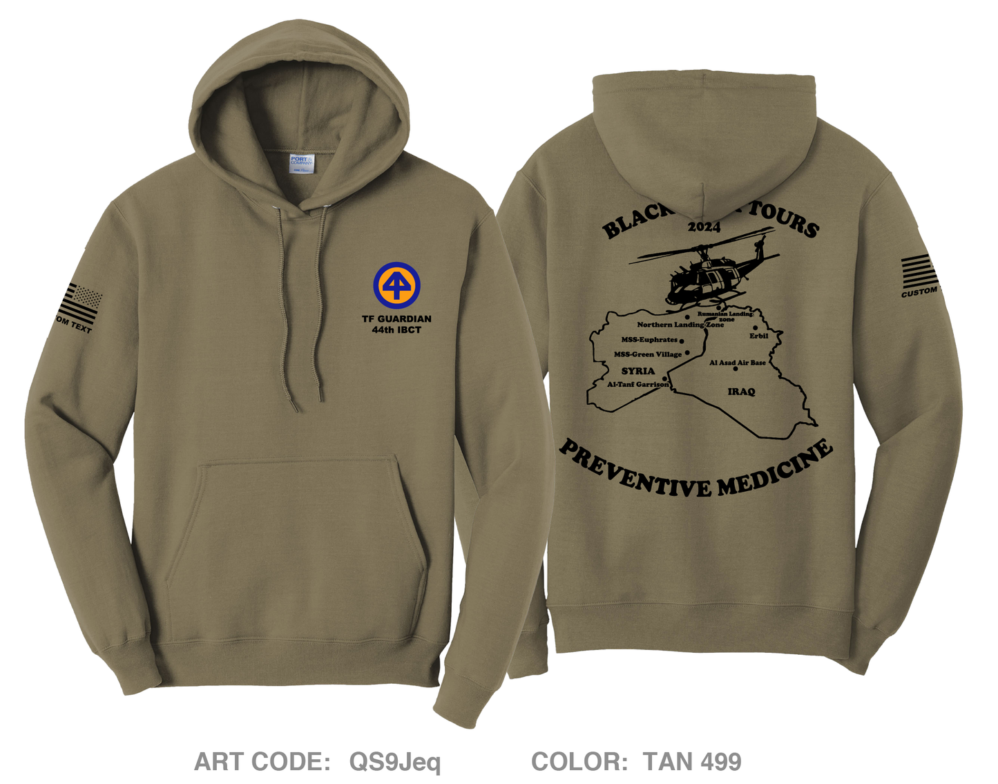 CUSTOM HHC 44Th IBCT (Medical Section) Comfort Unisex Hooded Sweatshirt - QS9Jeq