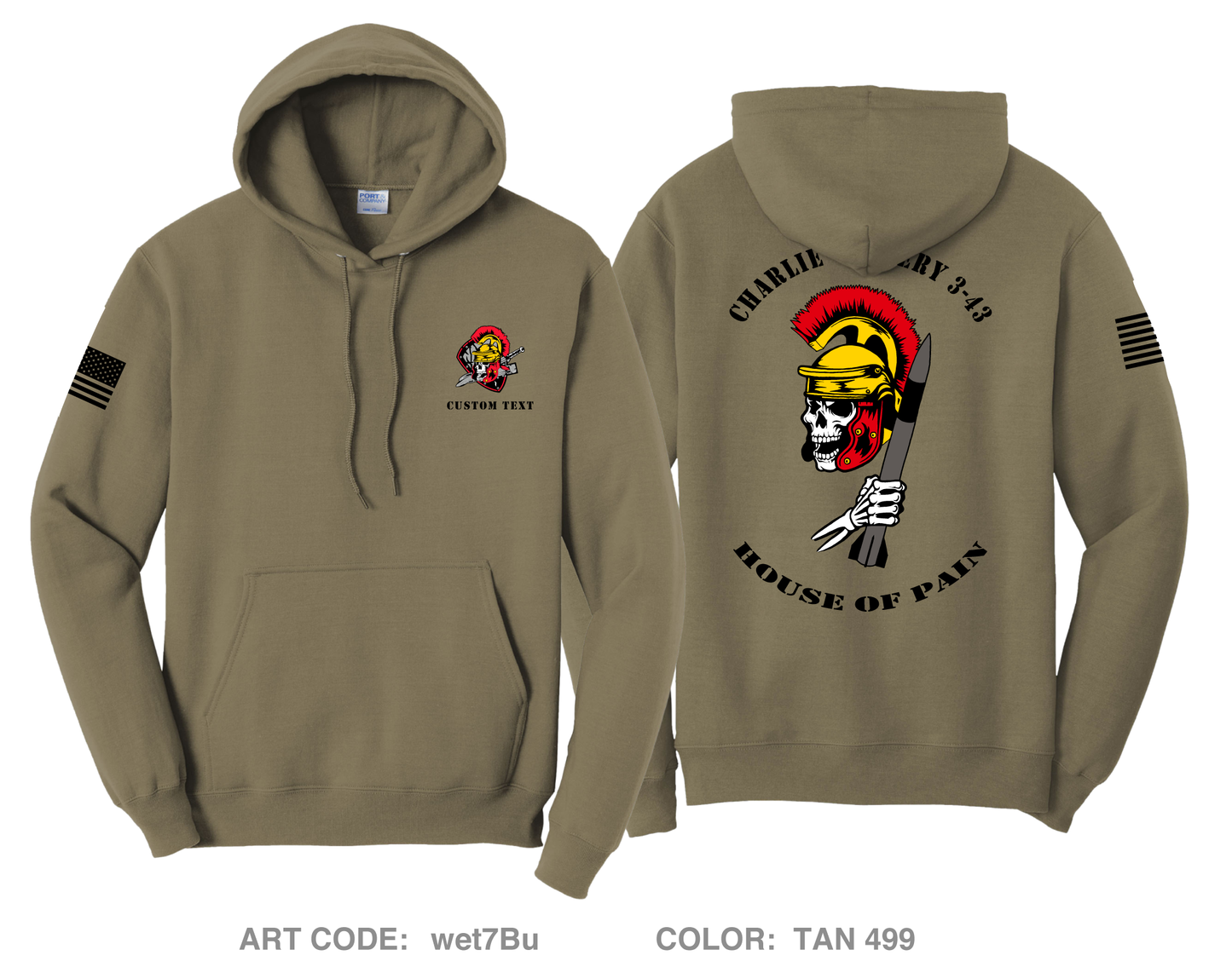 CUSTOM CHARLIE BATTERY 3-43 ADA Fundraising Collection Comfort Unisex Hooded Sweatshirt - wet7Bu