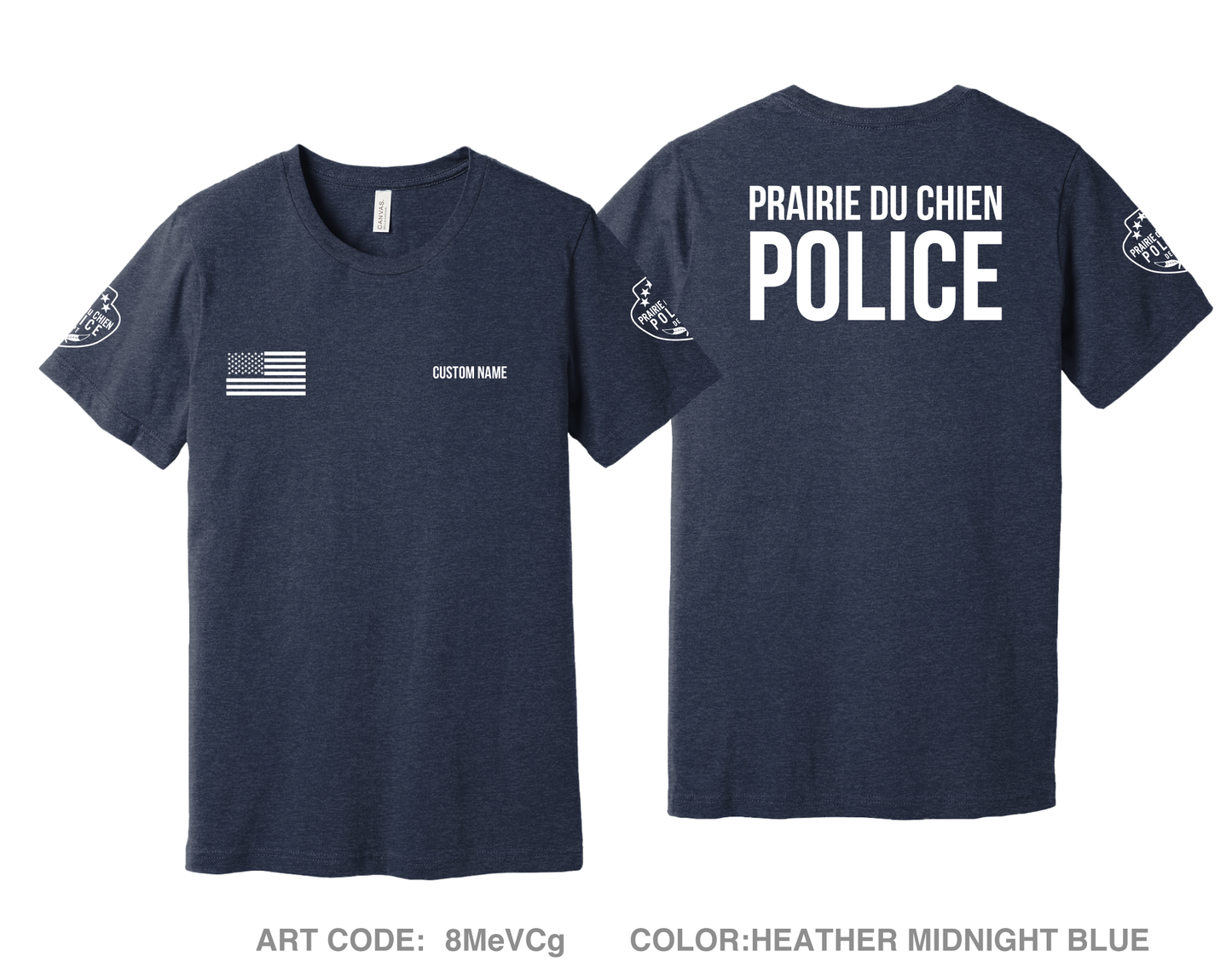 CUSTOM Prairie du Chien Police Department Comfort Unisex Triblend SS Tee - 8MeVCg