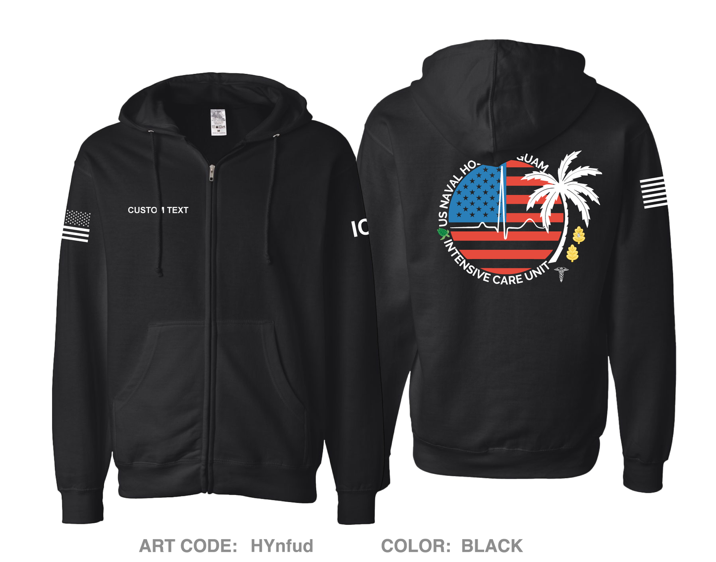 CUSTOM Intensive Care Unit Comfort Unisex Cotton Blend Full-Zip Hooded Sweatshirt - HYnfud