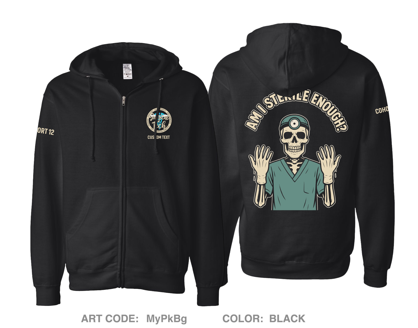 CUSTOM Cohort 12 Comfort Unisex Cotton Blend Full-Zip Hooded Sweatshirt - MyPkBg