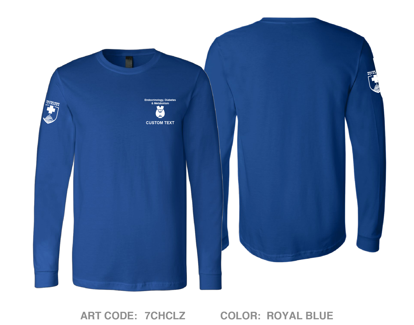 CUSTOM Walter Reed National Military Medical Center Endocrinology Comfort Unisex Cotton LS Tee - 7CHCLZ