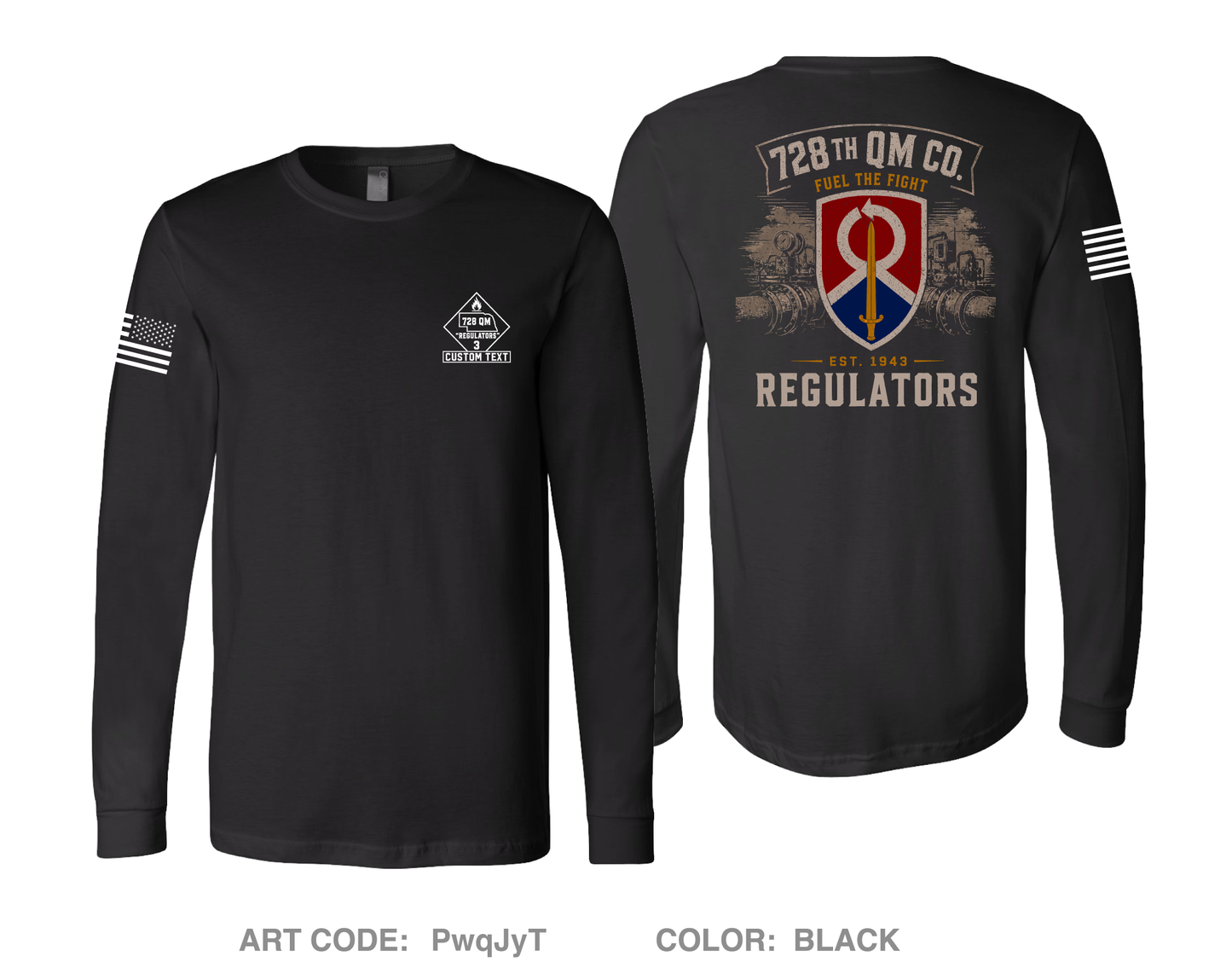 CUSTOM 728th QM Co Comfort Unisex Cotton LS Tee - PwqJyT