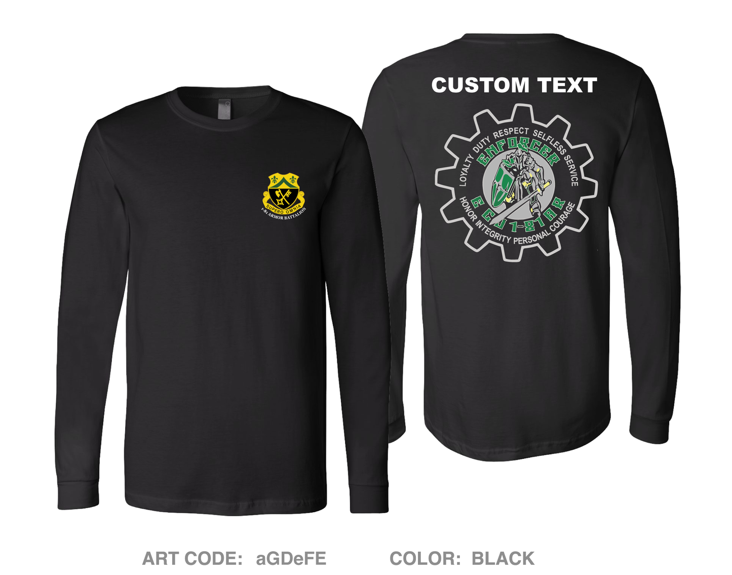 CUSTOM E Co, 1-81 AR BN, 194TH AR BDE Comfort Unisex Cotton LS Tee - aGDeFE