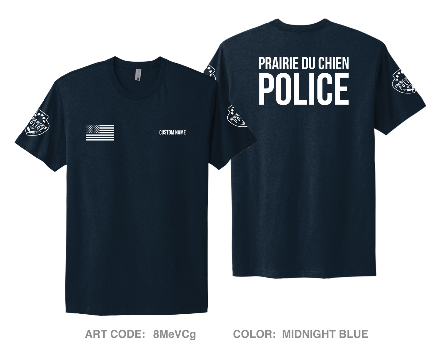 CUSTOM Prairie du Chien Police Department Comfort Unisex Cotton SS Tee - 8MeVCg