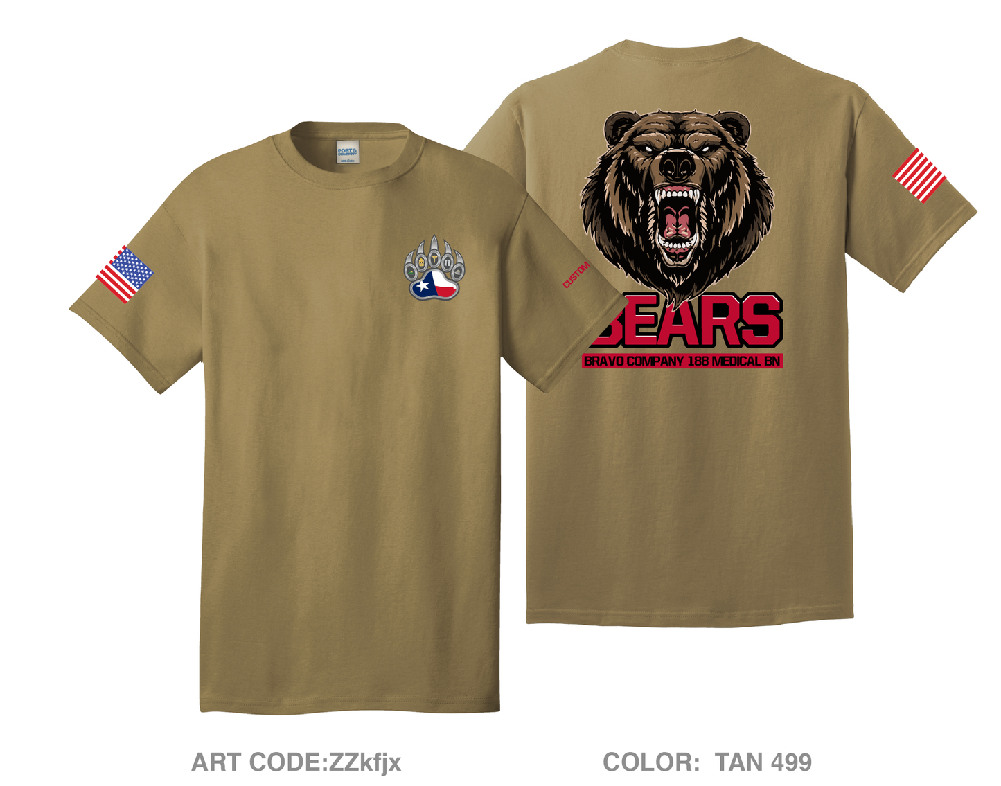 CUSTOM Bravo Company 188th MED BN Comfort Unisex Cotton SS Tee - ZZkfjx