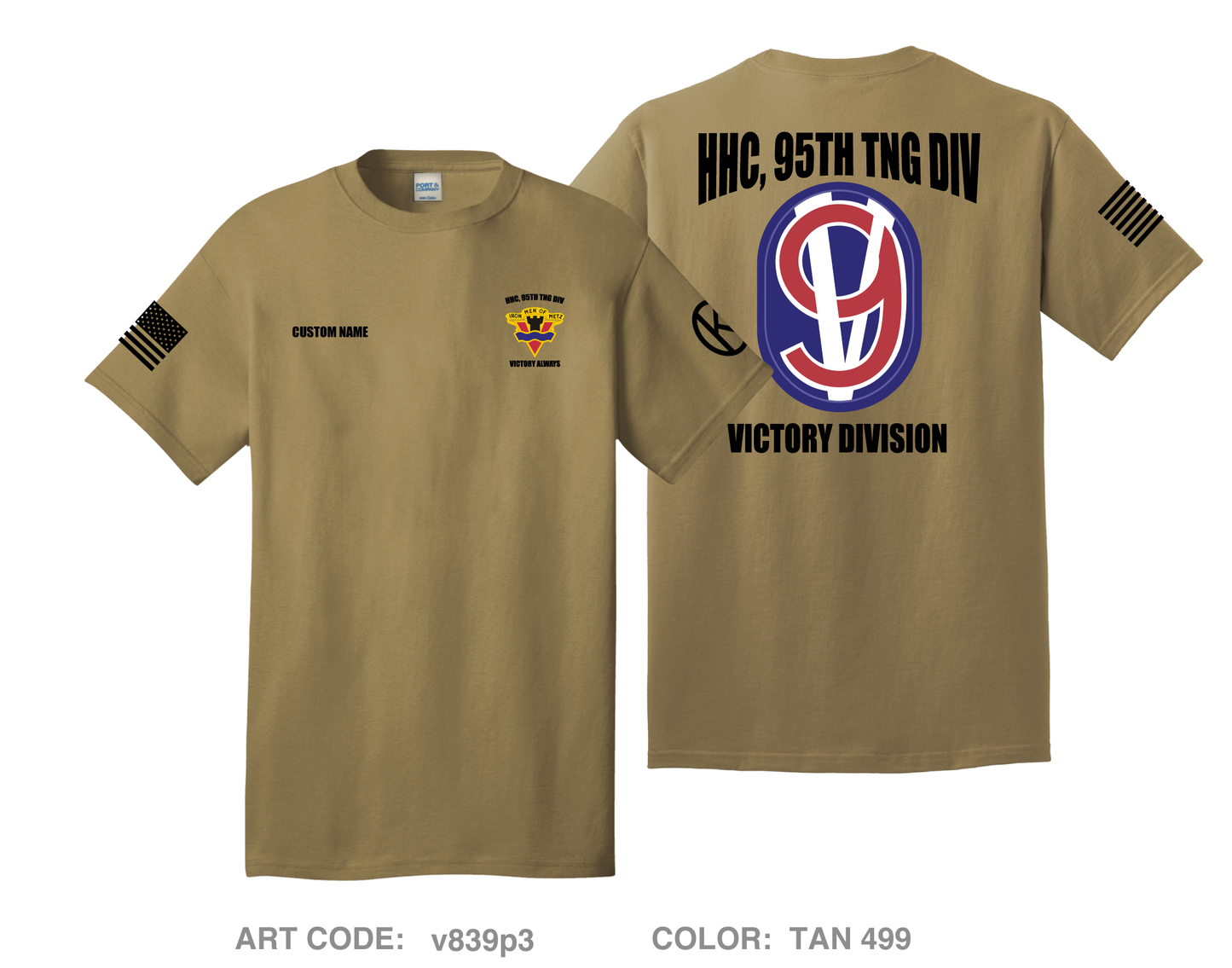 CUSTOM 95TH TNG DIV, HHC Comfort Unisex Cotton SS Tee - v839p3
