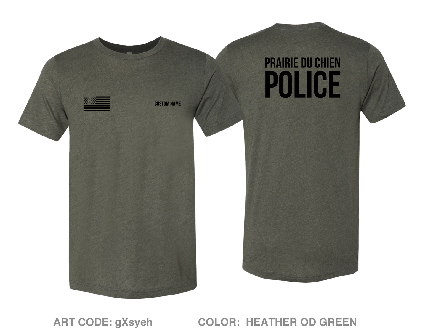 CUSTOM Prairie du Chien Police Department Comfort Unisex Triblend SS Tee - gXsyeh