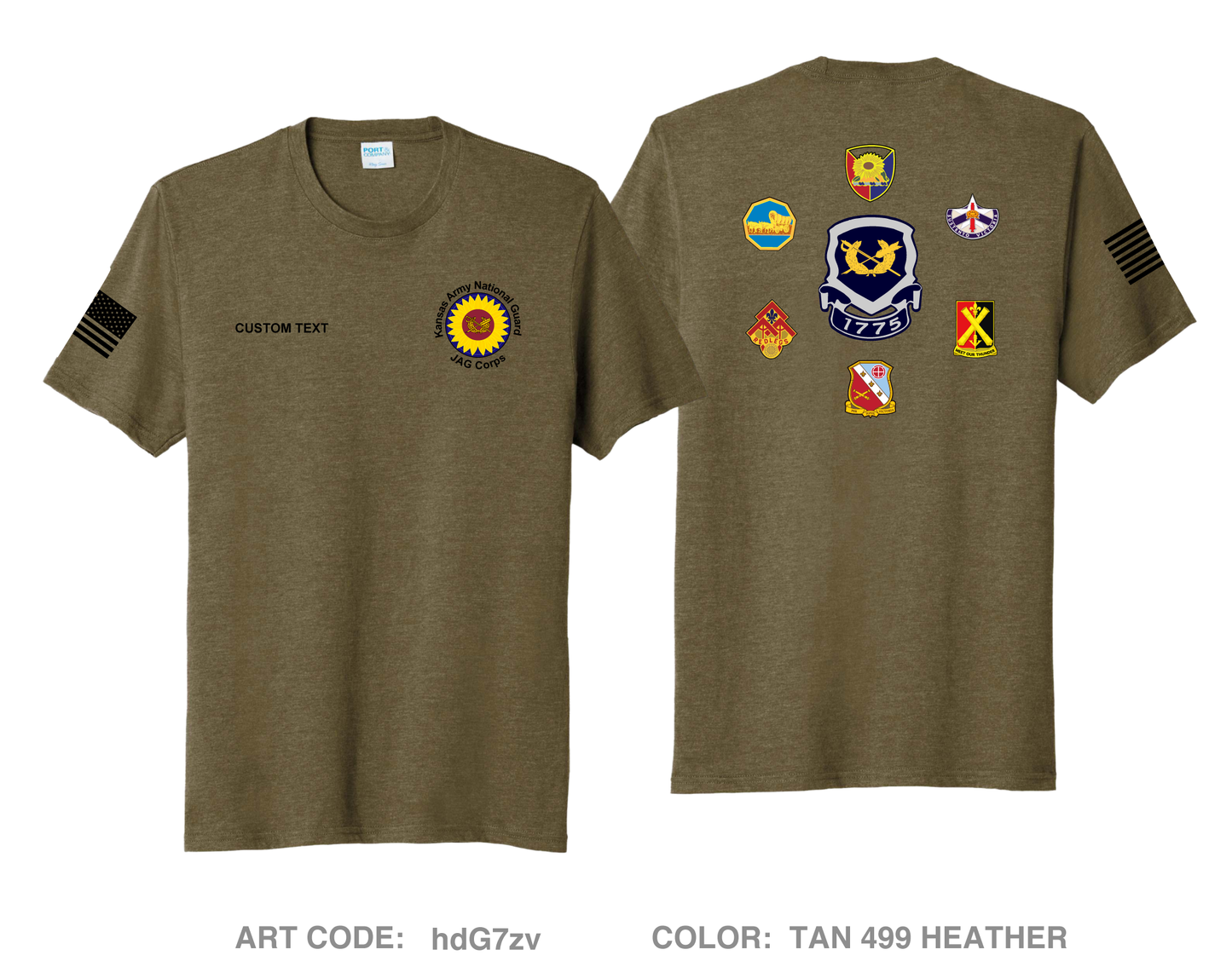CUSTOM Kansas Army National Guard JAG Corps Comfort Unisex Triblend SS Tee - hdG7zv