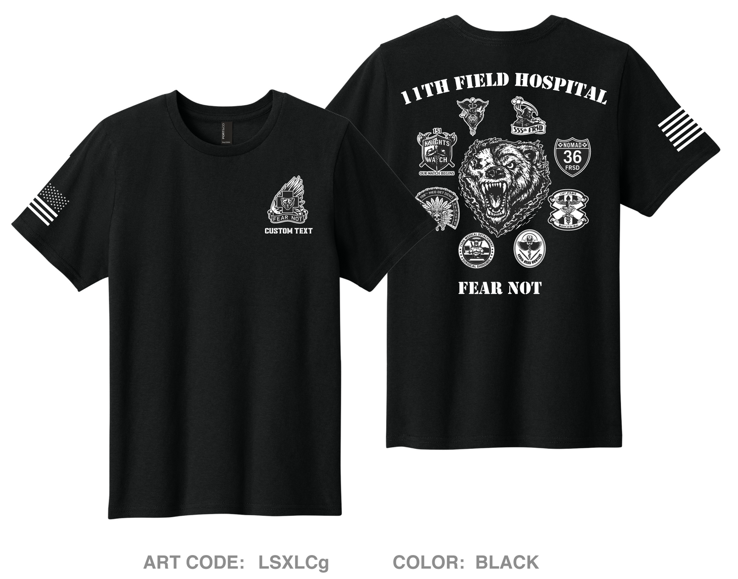 CUSTOM 11th Field Hospital Comfort Youth cotton short sleeve tee - LSXLCg