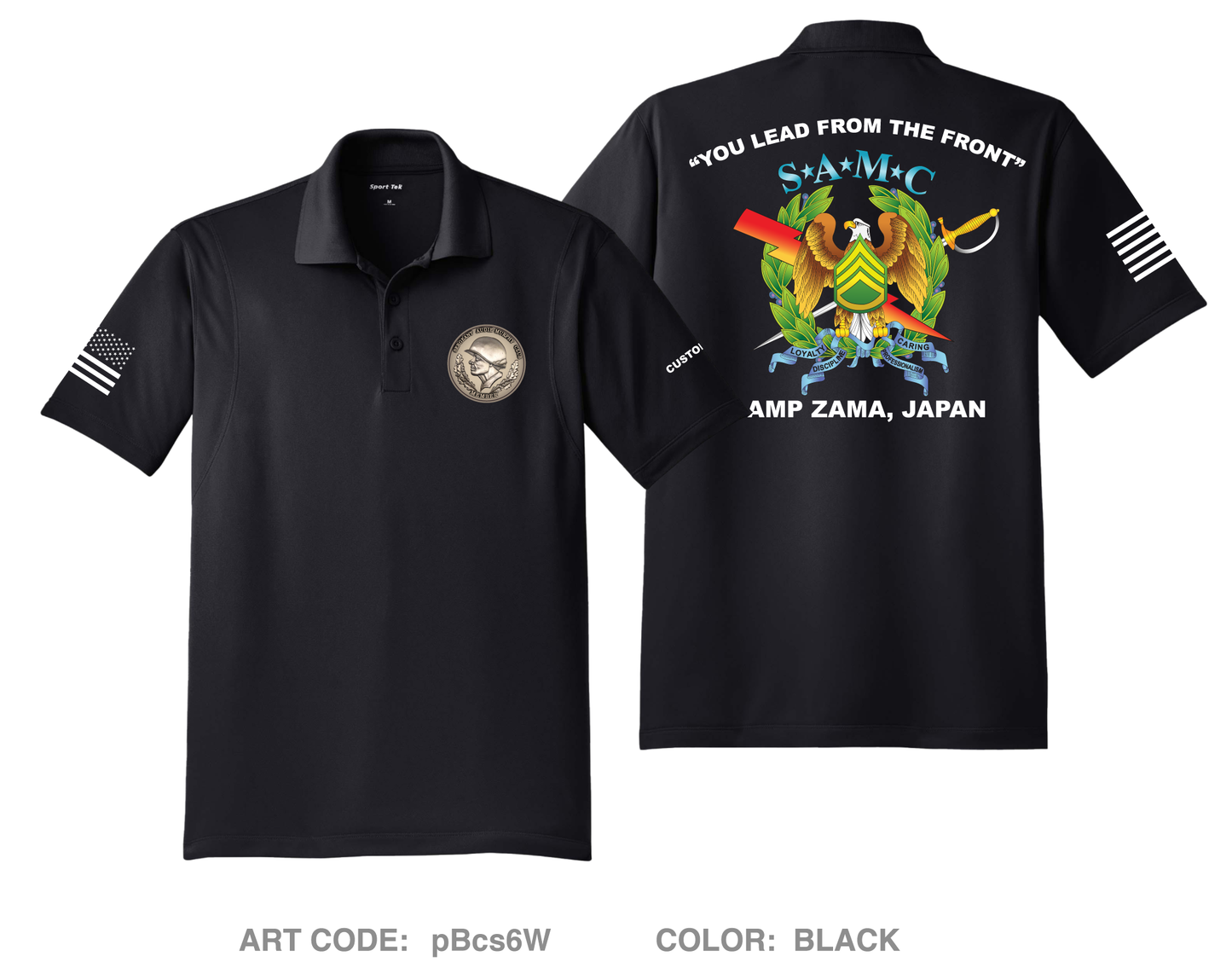 CUSTOM USARJ Sergeant Audie Murphy Club 1 Hi-Tech Performance Men's SS Polo - pBcs6W