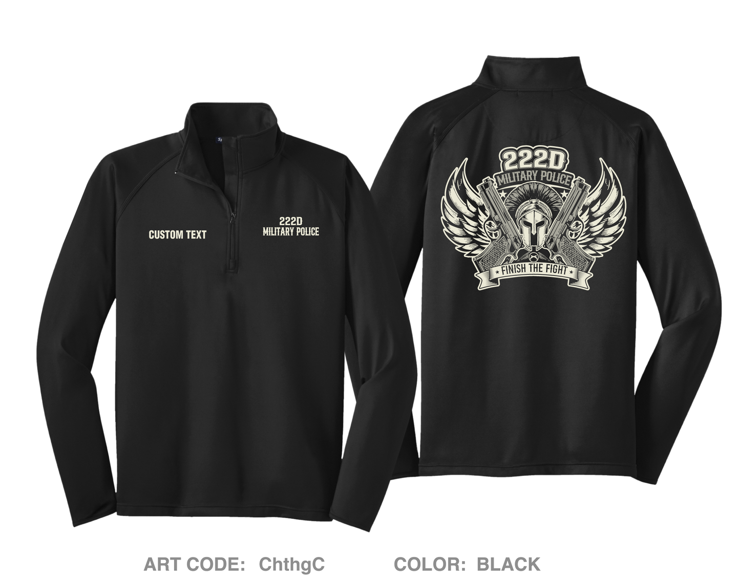 CUSTOM 222 Military Police Company Fundraising Collection Hi-Tech Performance Quarter-Zip Fleece Jacket - ChthgC