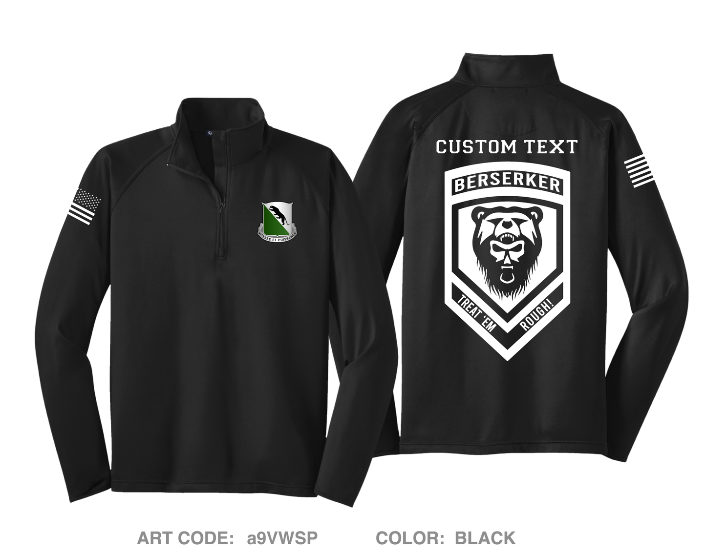 CUSTOM Berserker 3-69AR Hi-Tech Performance Quarter-Zip Fleece Jacket - a9VWSP